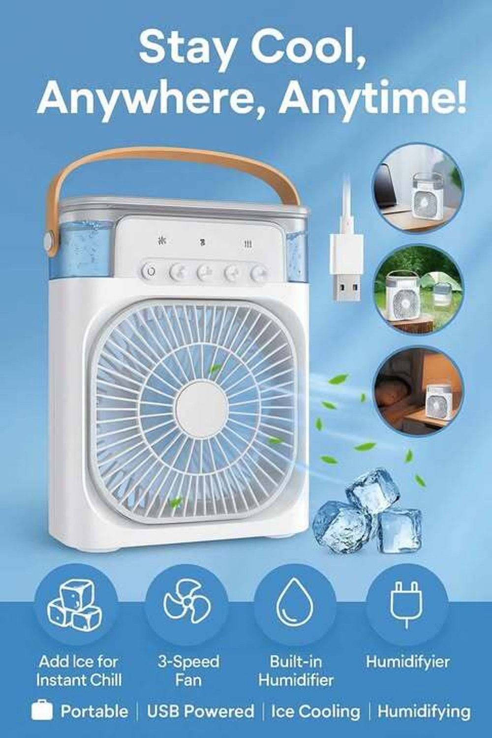 Image of 600 L Room /Personal Air Cooler (White, uroyalminiaircooier)