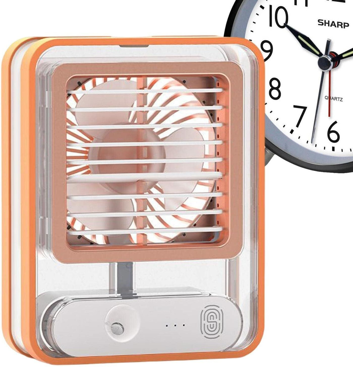 Image of 5 Star Plus Portable Fans Strong airflow personal waist fan with 24 hours working time Portable Fans Strong airflow personal waist fan with 24 hours working time USB Air Cooler (Orange)