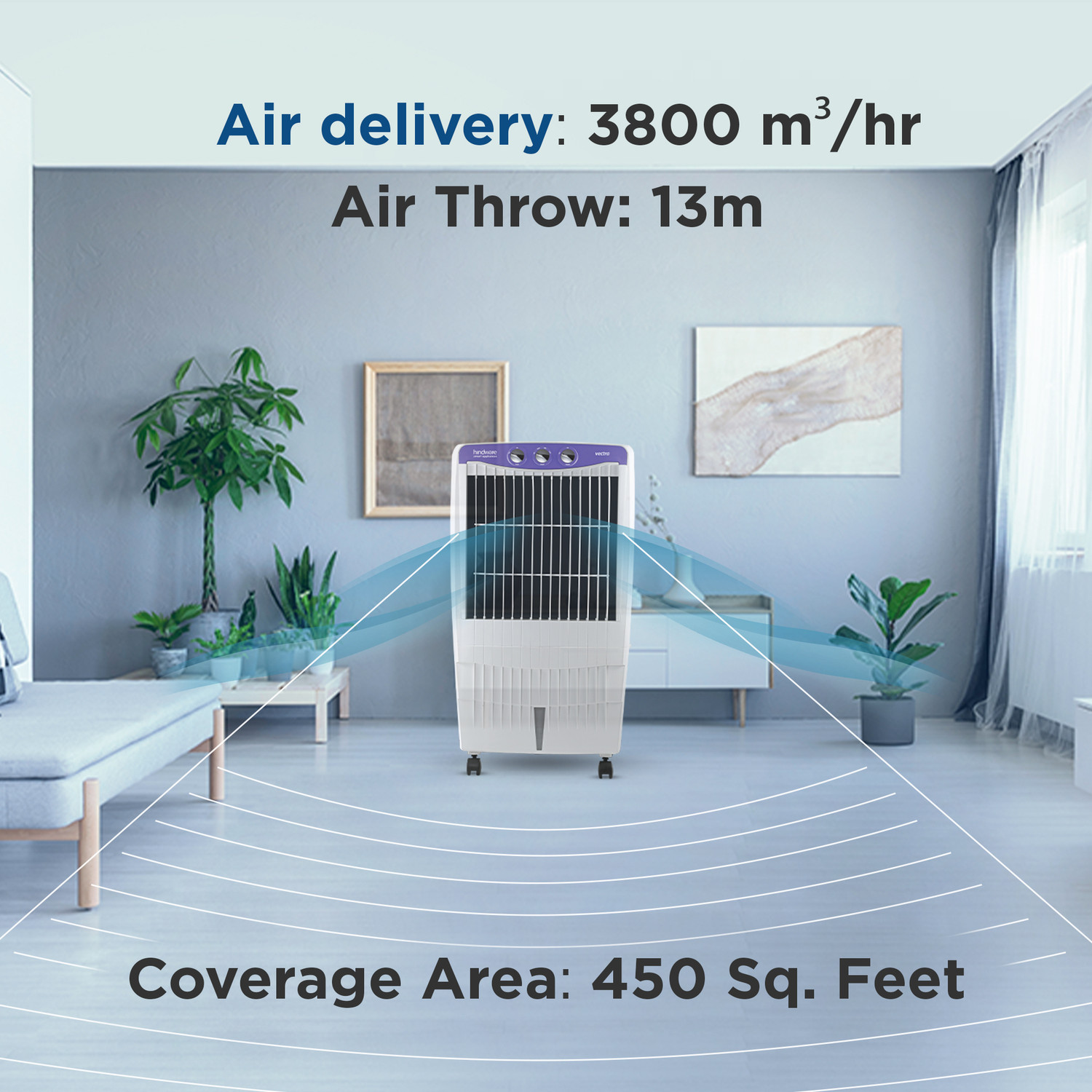 Hindware Smart Appliances 85 L Desert Air Cooler (Lavender and white