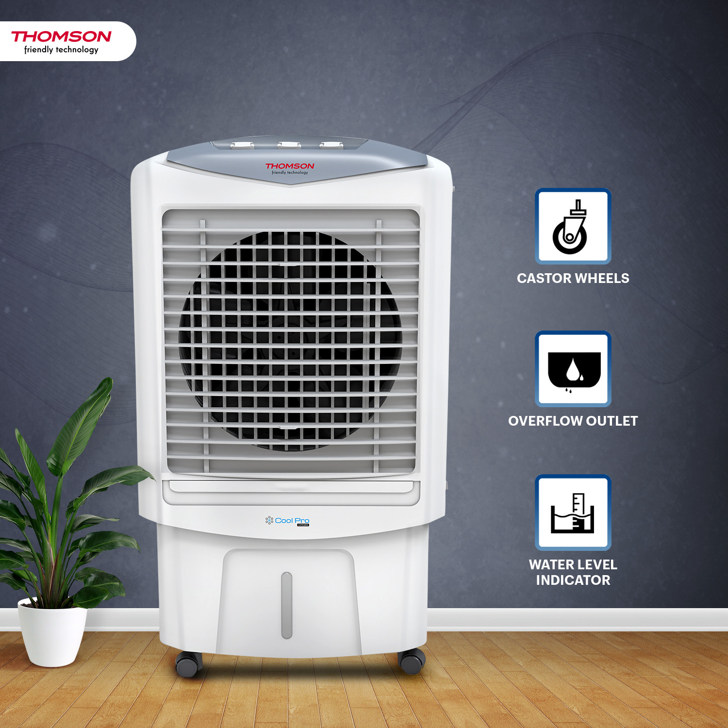 Image of Thomson 85 L Desert Air Cooler with Smart Cool Technology and Honeycomb Cooling Pads
