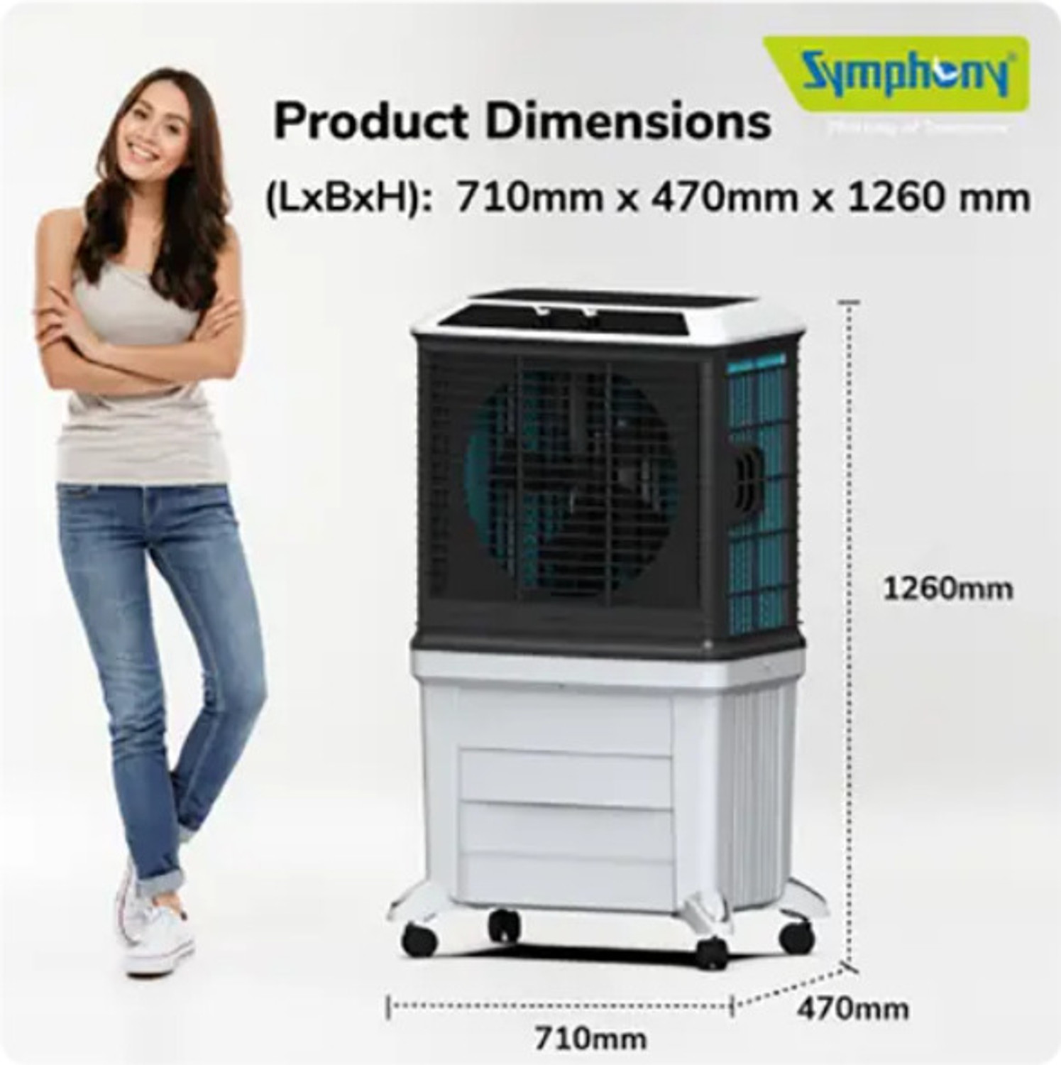 Image of Symphony 125 L Desert Air Cooler (Grey, Movicool L 125)
