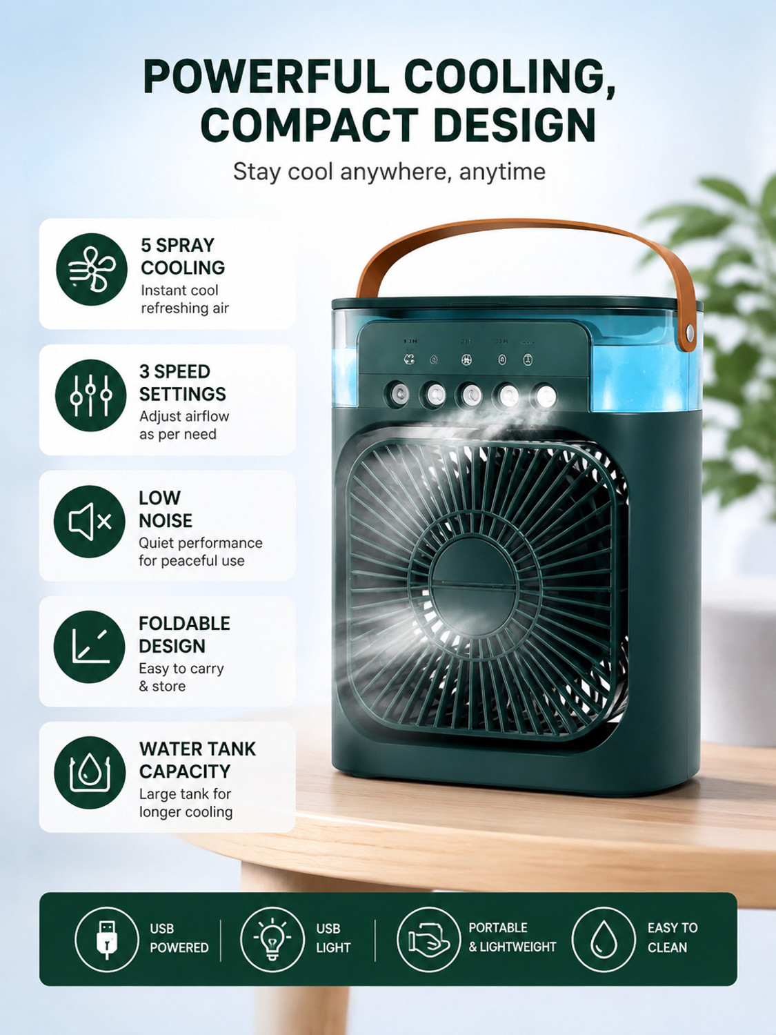 Image of MoonAir 110 L Room /Personal Air Cooler (Smoth Black, Cyclone 110)