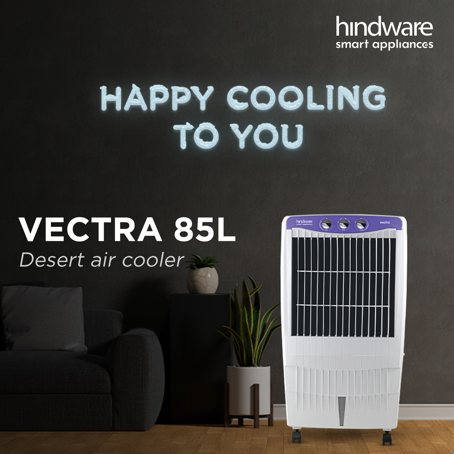 Hindware Smart Appliances 85 L Desert Air Cooler (Lavender and white