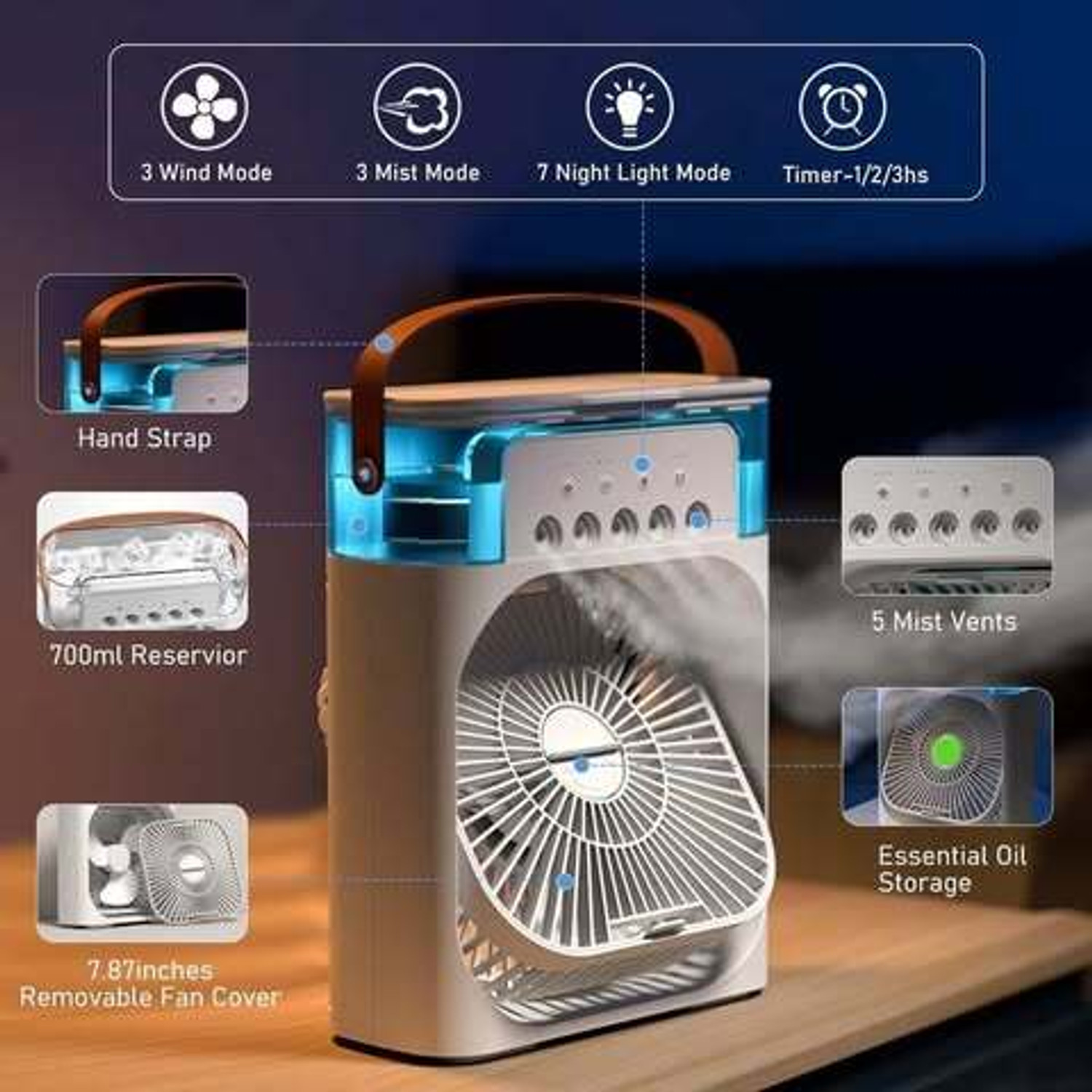Image of 600 L Room /Personal Air Cooler (White, uroyalminiaircooier)