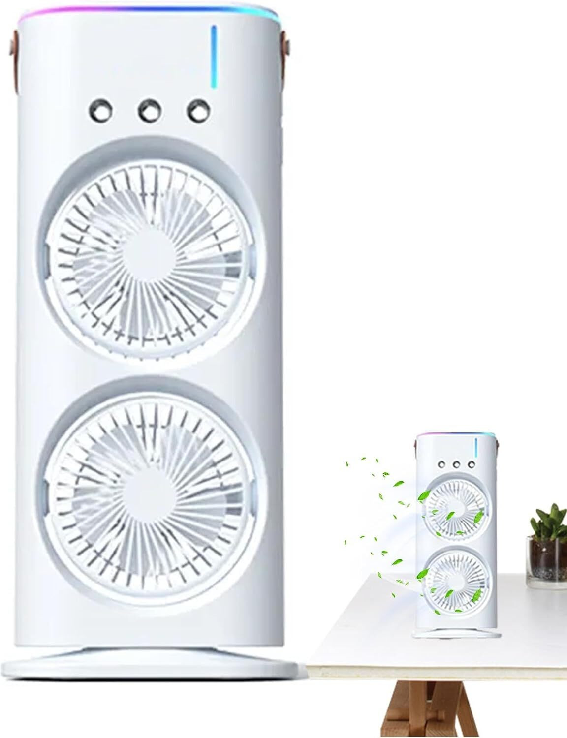 Image of DORQ 14 L Room /Personal Air Cooler (White, Double Ended Fan SPSP-56)