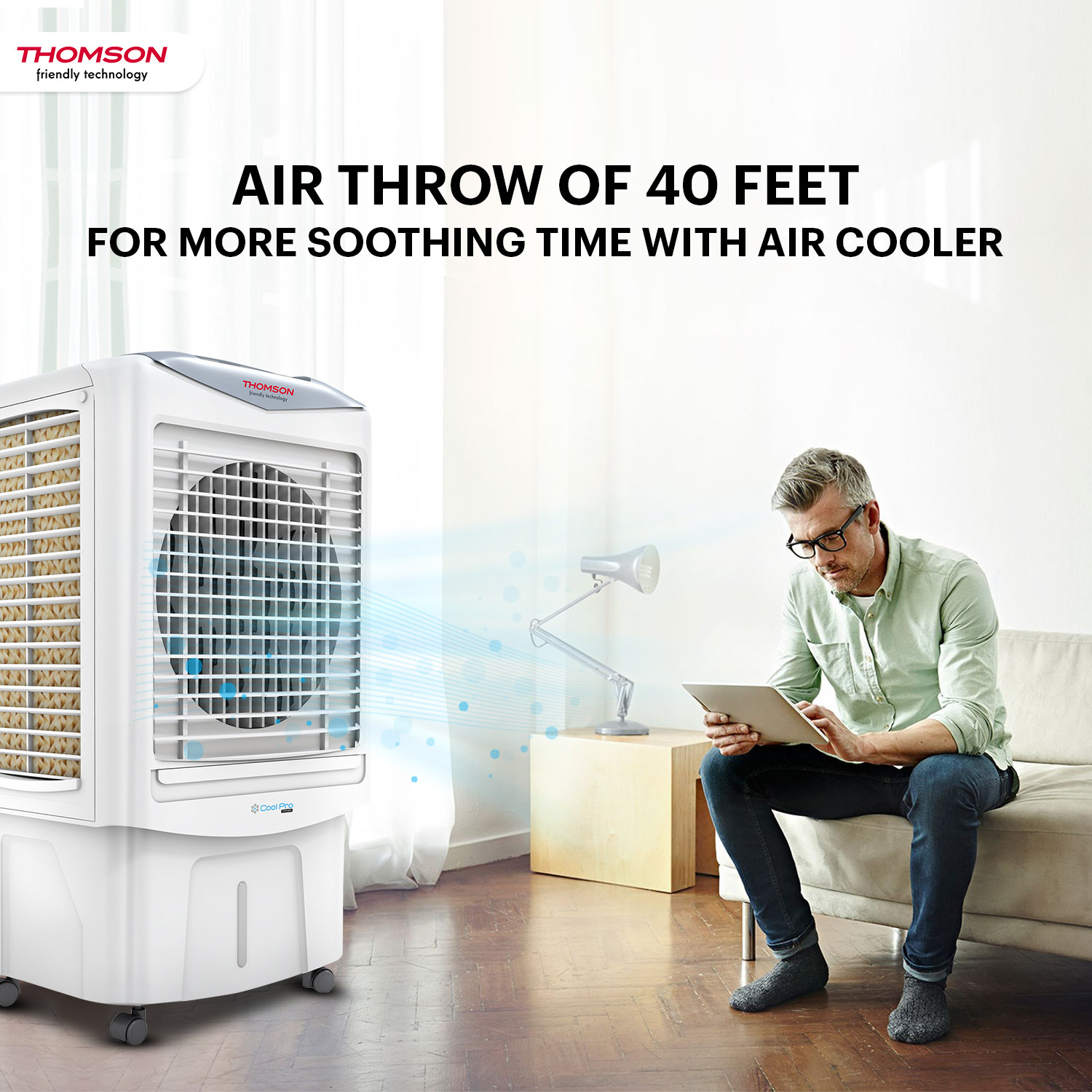Image of Thomson 85 L Desert Air Cooler with Smart Cool Technology and Honeycomb Cooling Pads