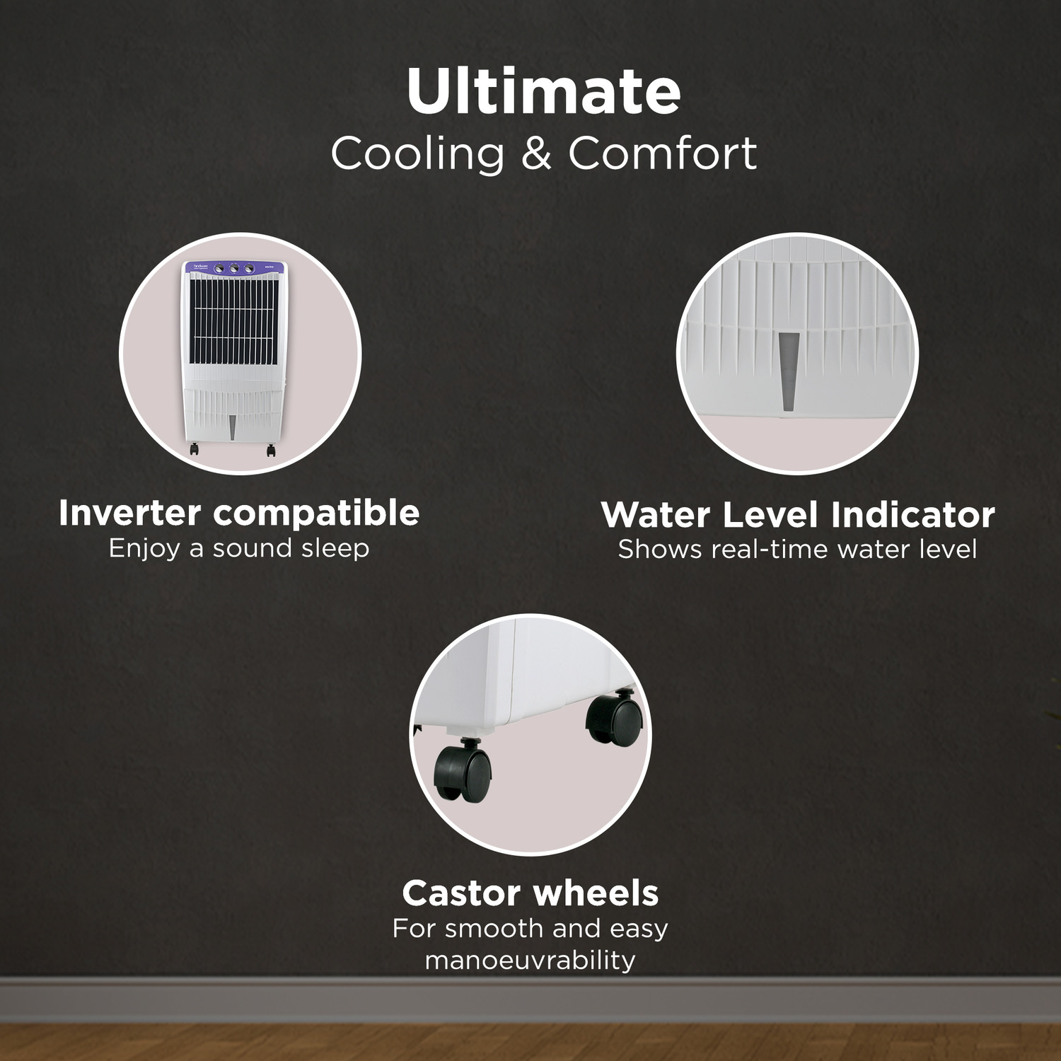 Hindware Smart Appliances 85 L Desert Air Cooler (Lavender and white