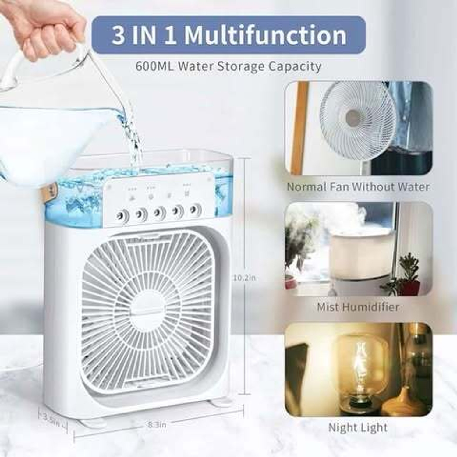 Image of 600 L Room /Personal Air Cooler (White, uroyalminiaircooier)