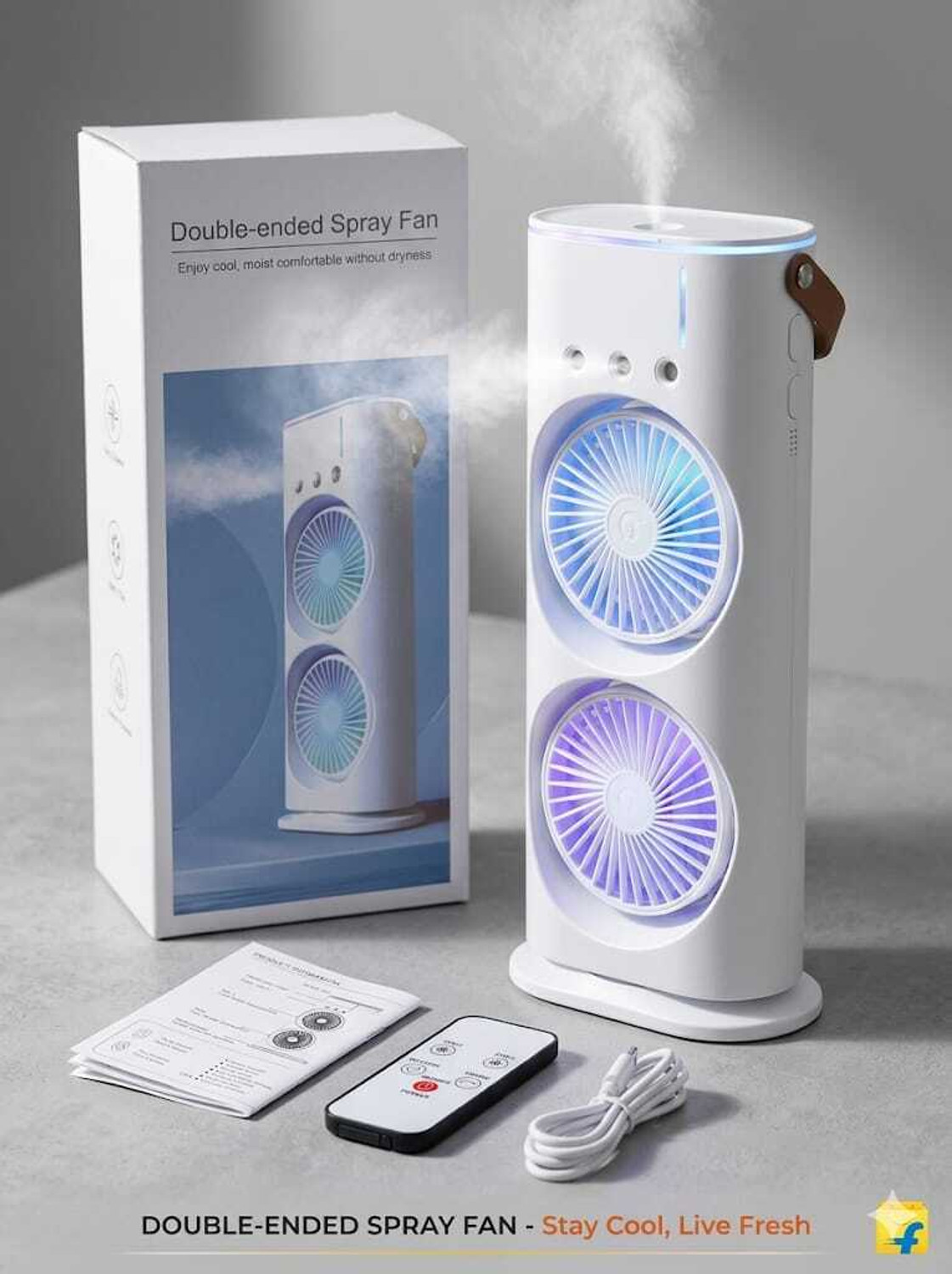 Image of DORQ 14 L Room /Personal Air Cooler (White, Double Ended Fan SPSP-56)