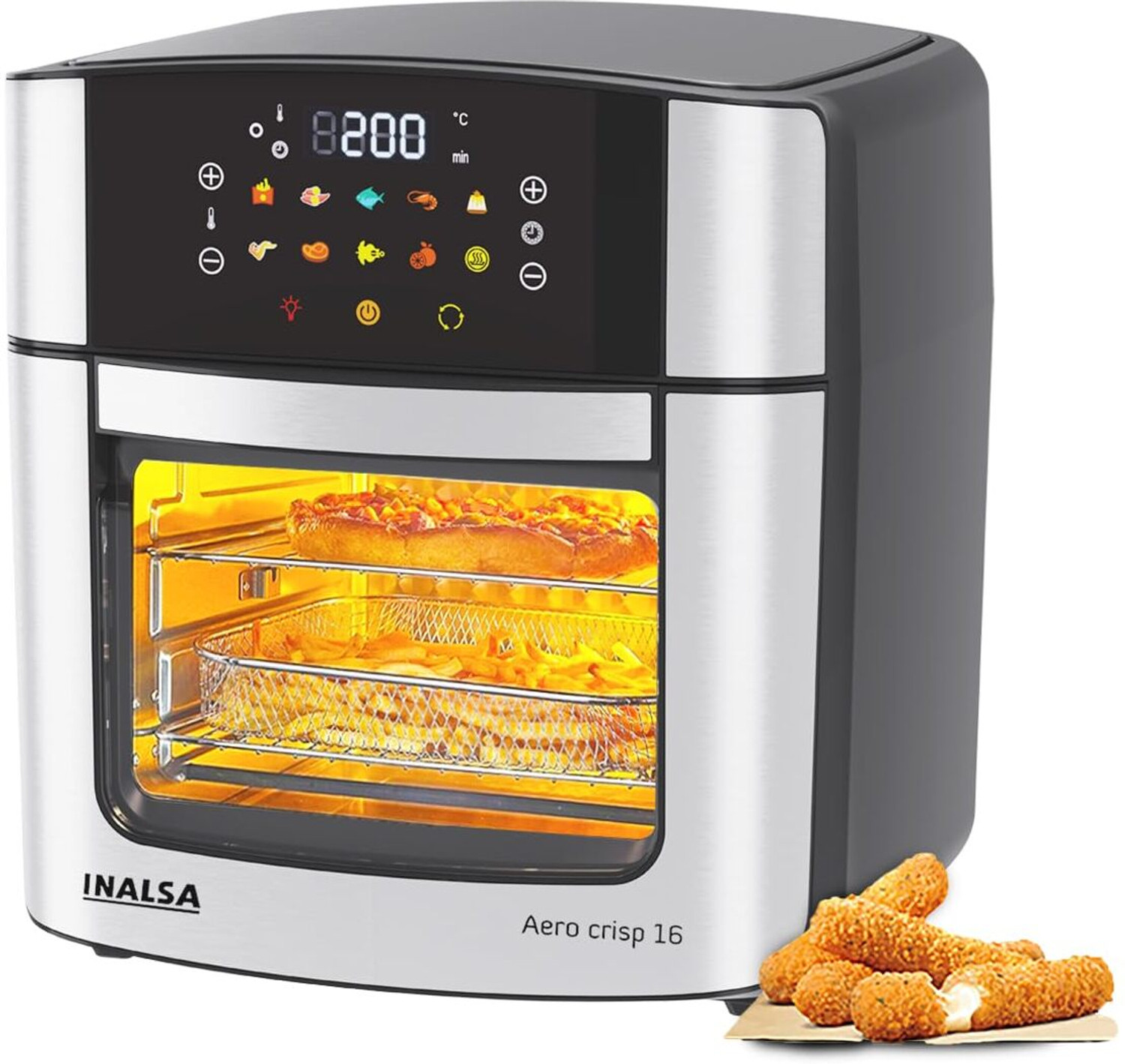 Inalsa Aero Crisp 16 |Rotisserie Oven,Fry,Bake,Grill,Roast,Dehydrate,D