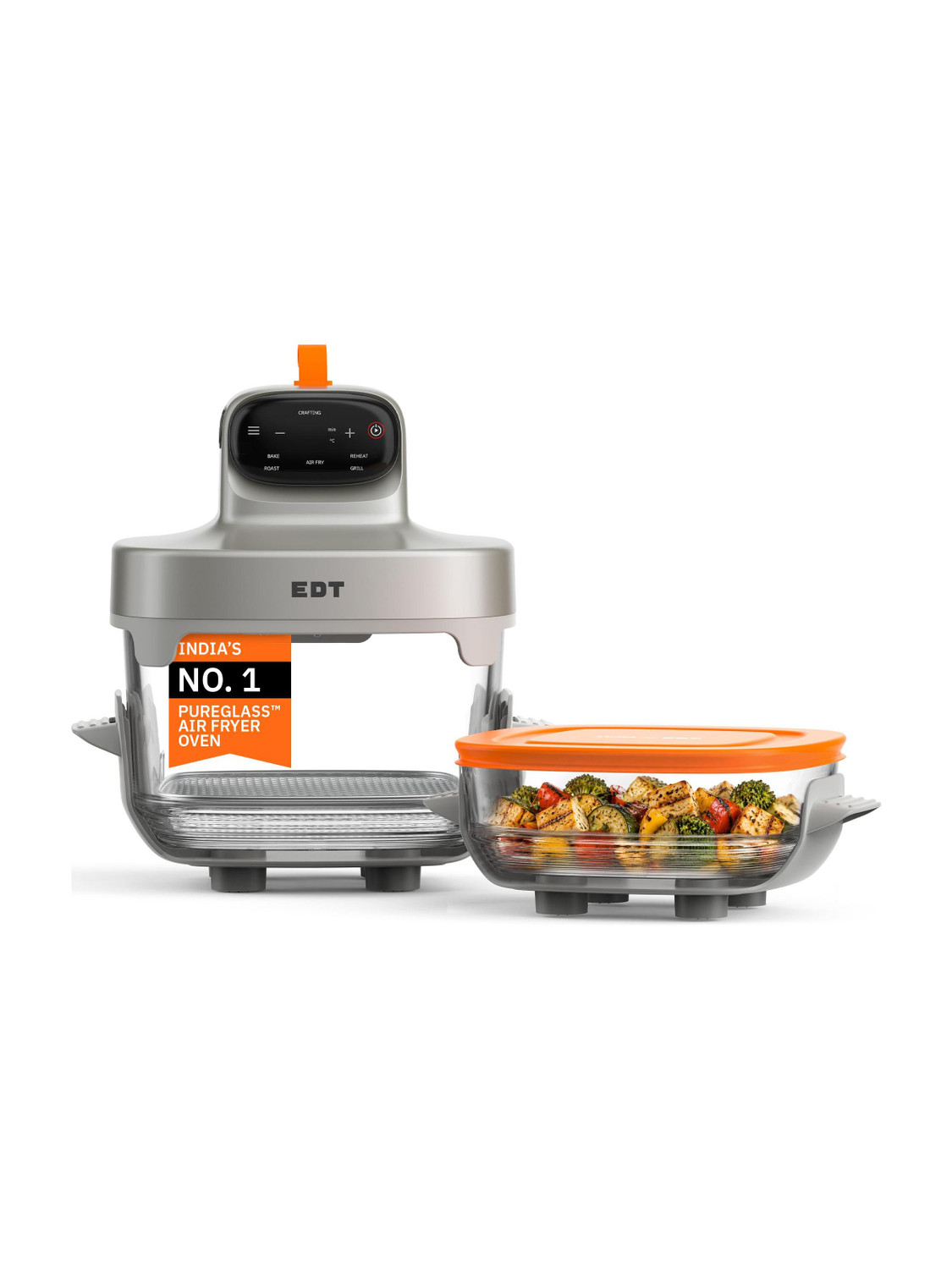 Luma ZERO COATING PureGlass NutriRetain 6-in-1 Multi Function 100% Toxin Free No Ceramic, PFAS, PTFE, PFOA 1500W Air Fryer (7 L)