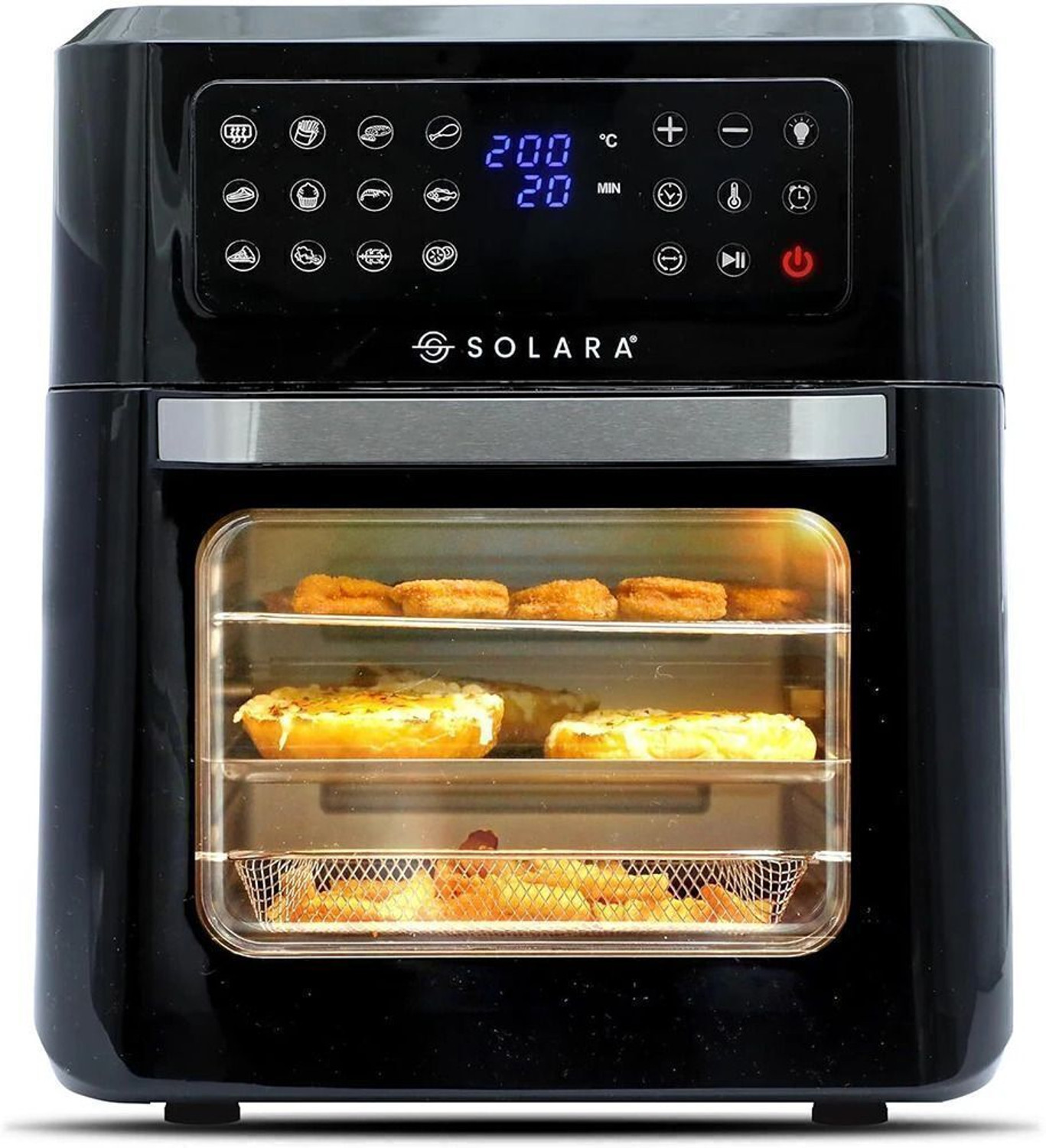 Solara Air Fryer Oven For Home,360 Rapid Hot Air Circulation With 12 P