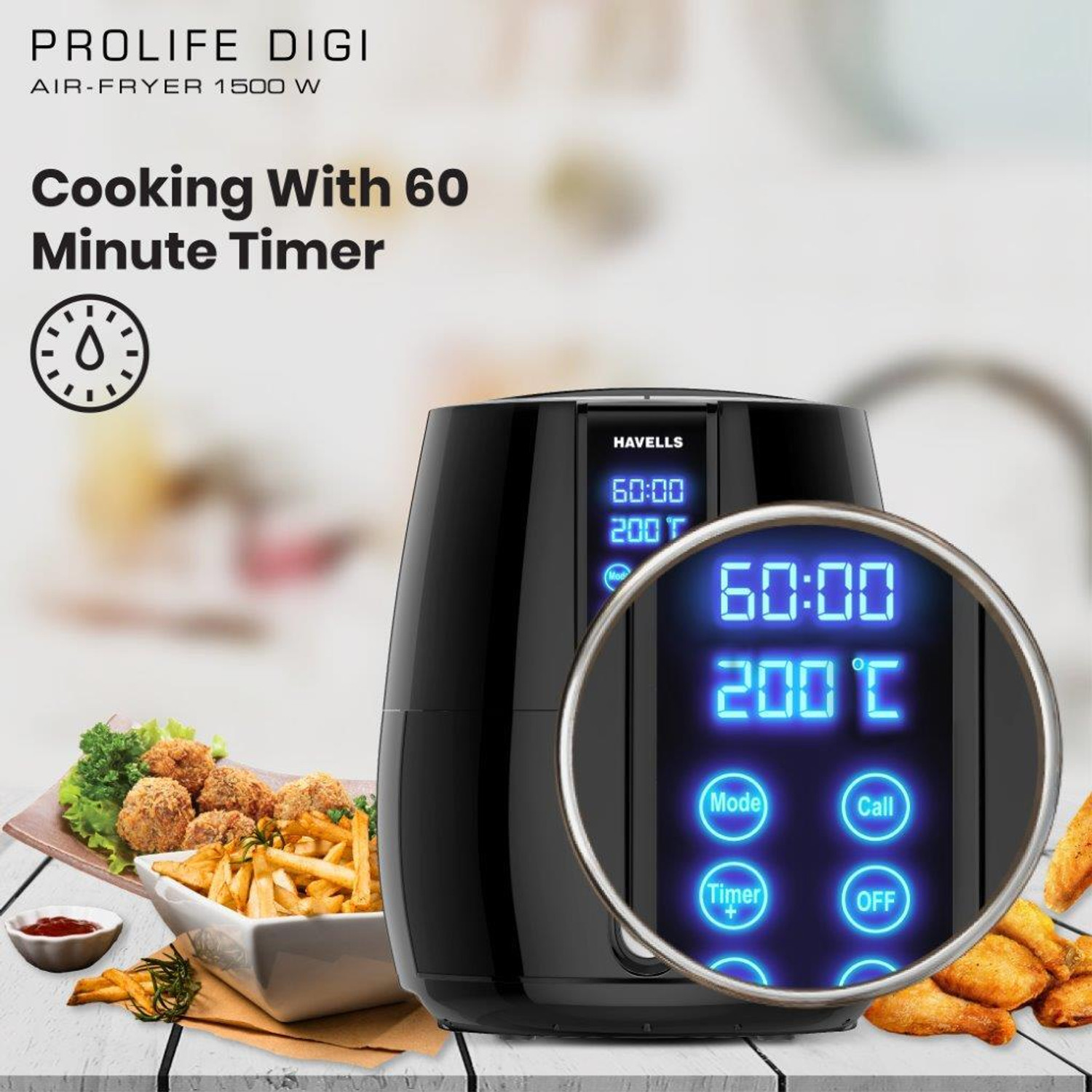 HAVELLS PROLIFE DIGI with Advance Hot Air Technology Temperature