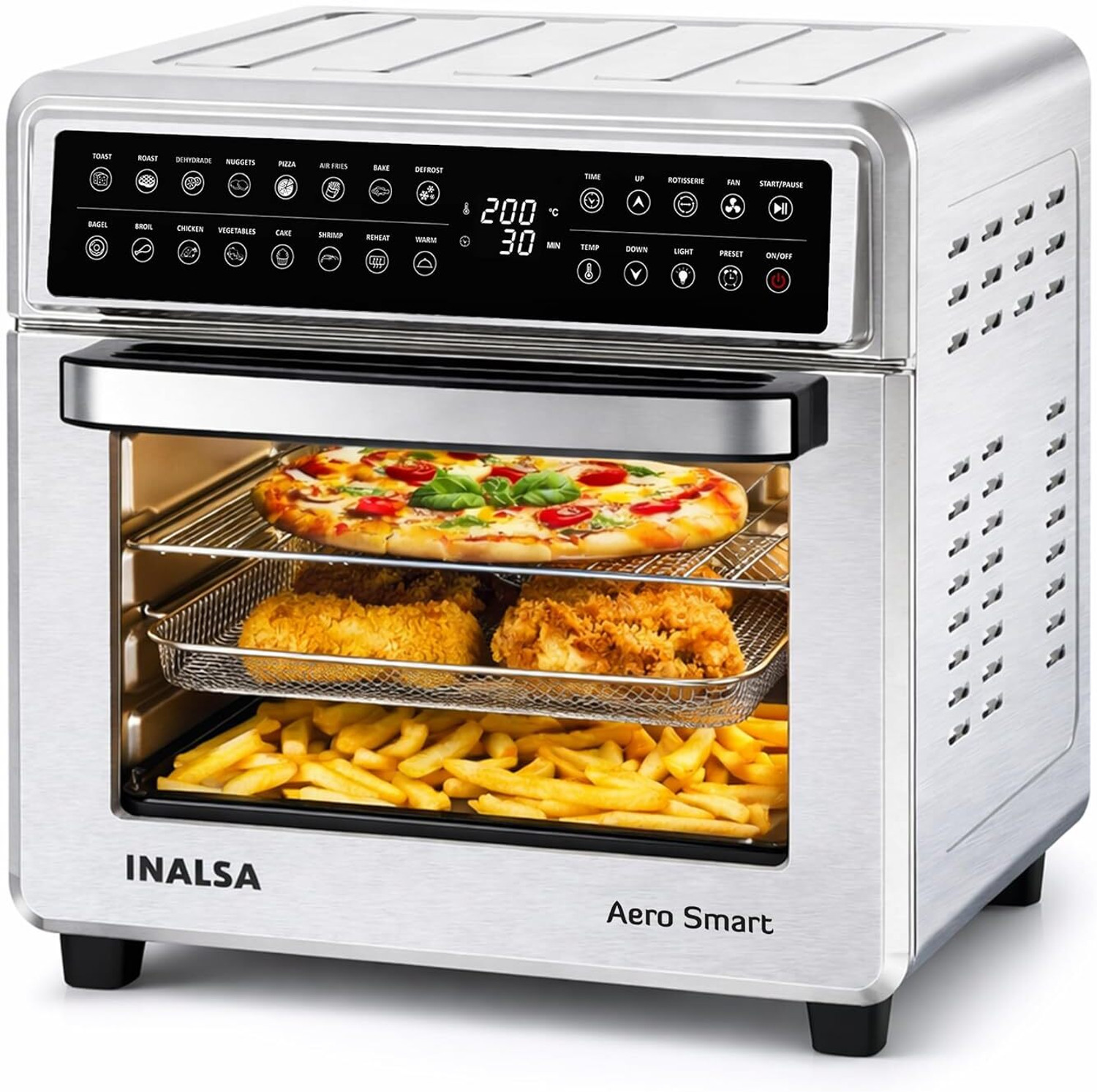 Inalsa Aero Smart Oven 1700W |16 Preset Programs | Rotisserie & Convection Function Air Fryer