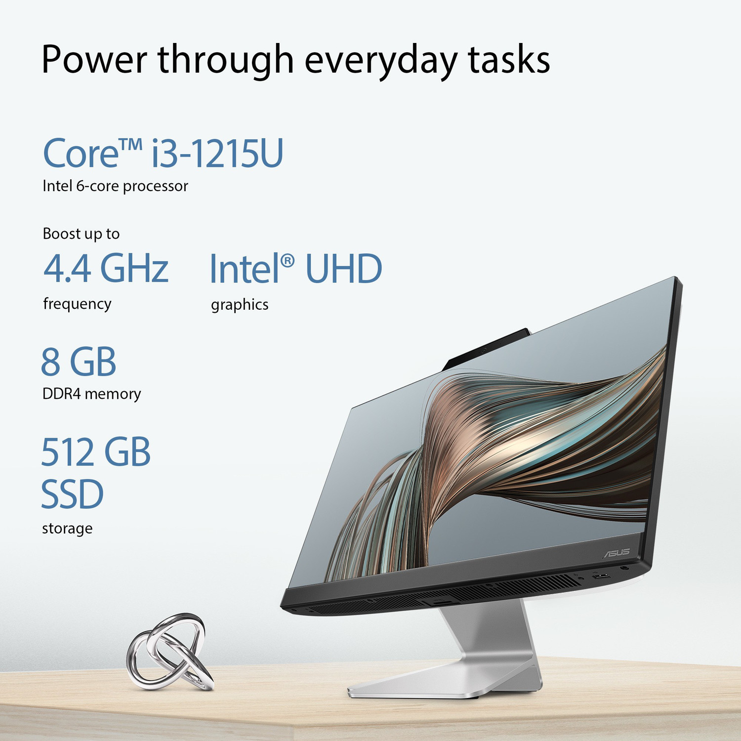 Image of ASUS AiO A3 Series All in One Desktop, Intel 12th Gen Core i3 (8 GB DDR4 /512 GB SSD /Windows 11 Home /21.45 Inch Screen /A3202WBAK-BA023WS|A3202WBAK-BA004WS) with MS Office
