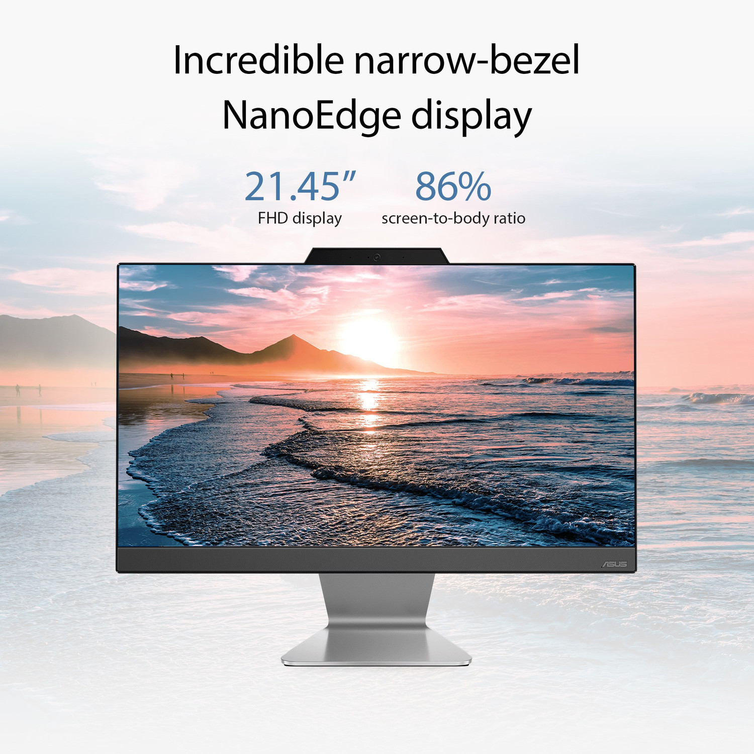 Image of ASUS AiO A3 Series All in One Desktop, Intel 12th Gen Core i3 (8 GB DDR4 /512 GB SSD /Windows 11 Home /21.45 Inch Screen /A3202WBAK-BA023WS|A3202WBAK-BA004WS) with MS Office