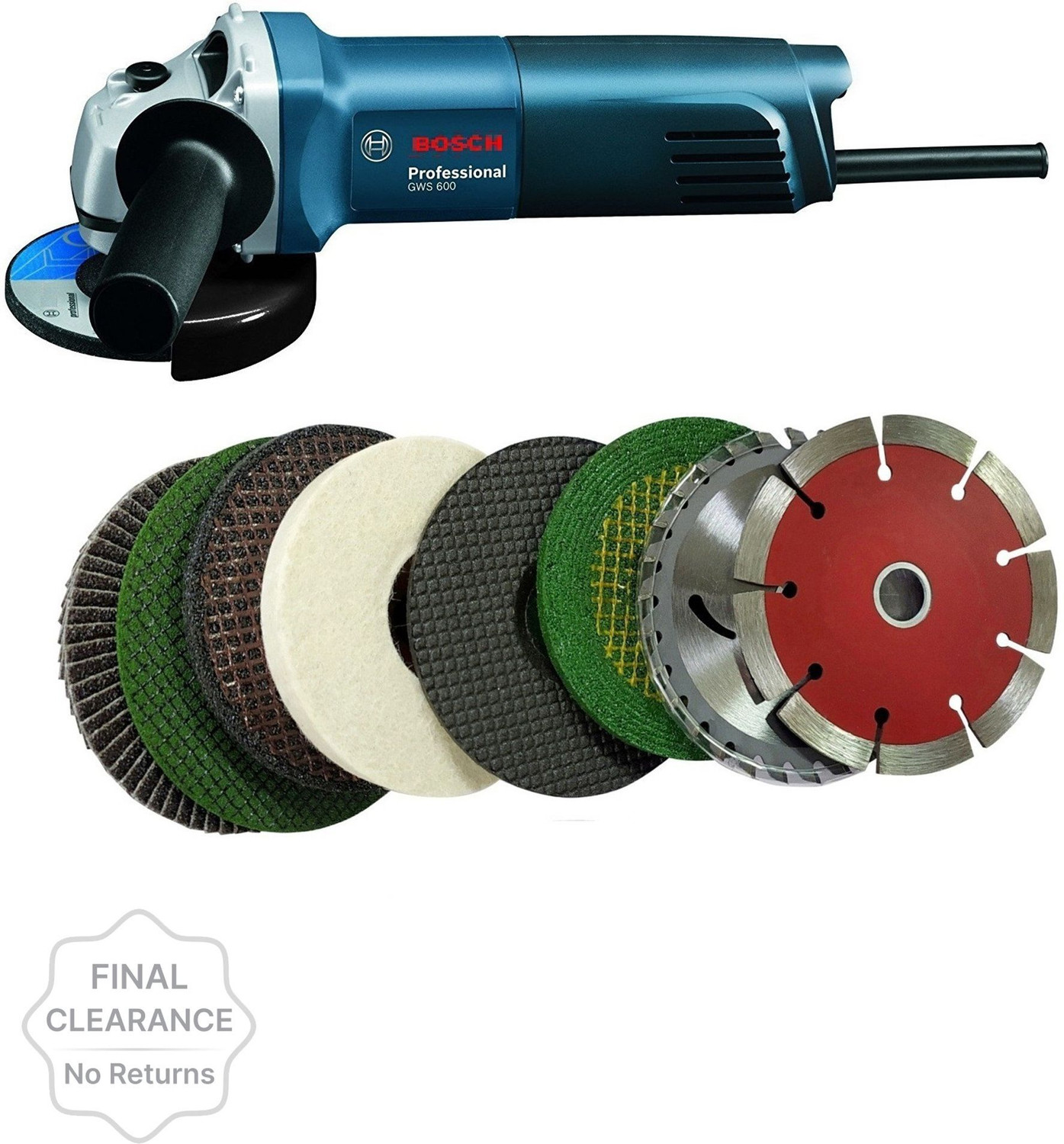 BOSCH GWS 600 grinder with 8 high quality 4-inch wheels for cutting grinding buffing application Angle Grinder