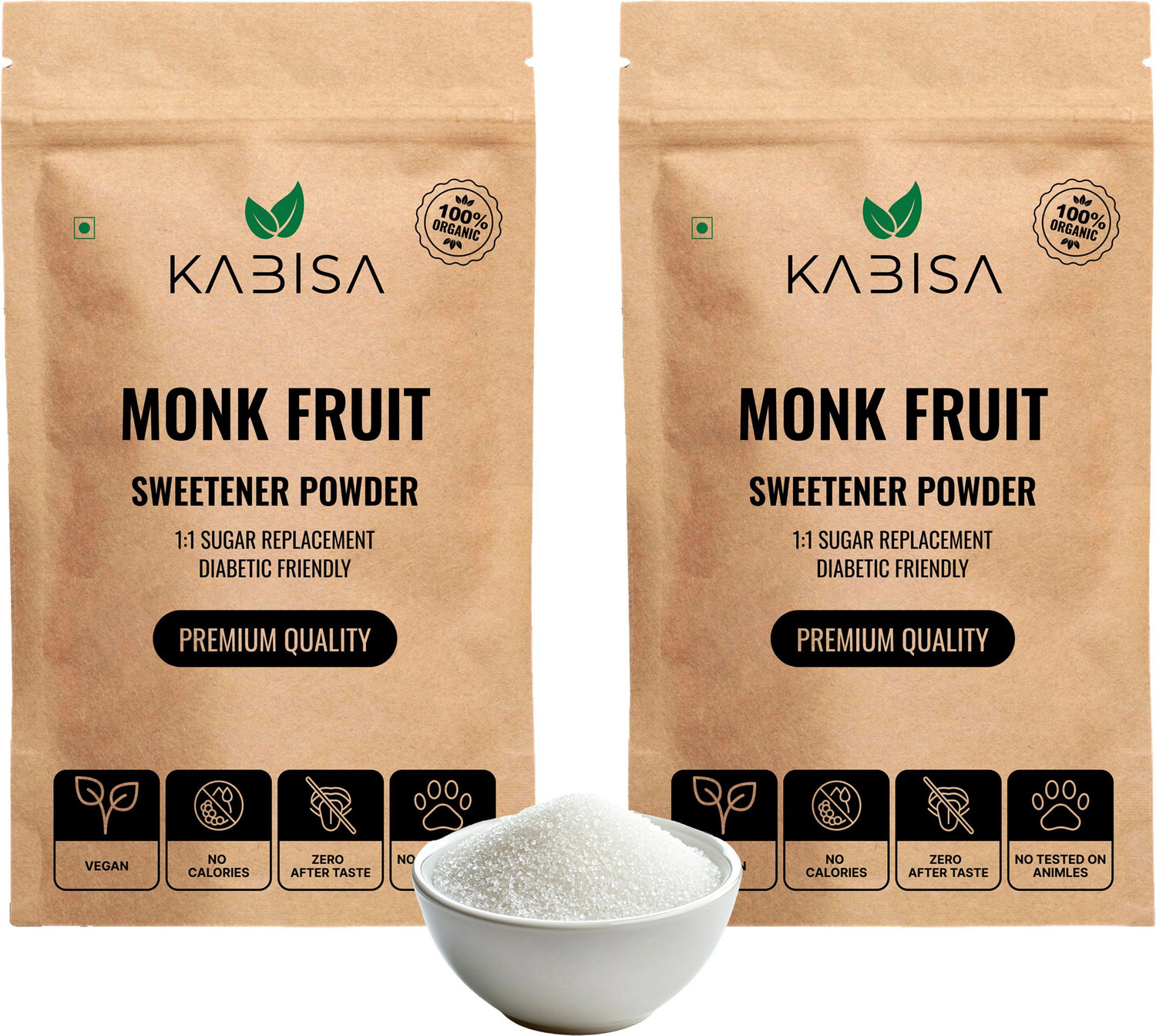 Image of Homeda Monk Fruit Sweetener Organic with Erythritol Powder 1:1 Sugar Sweetner Diabetes Sweetener (360 g)