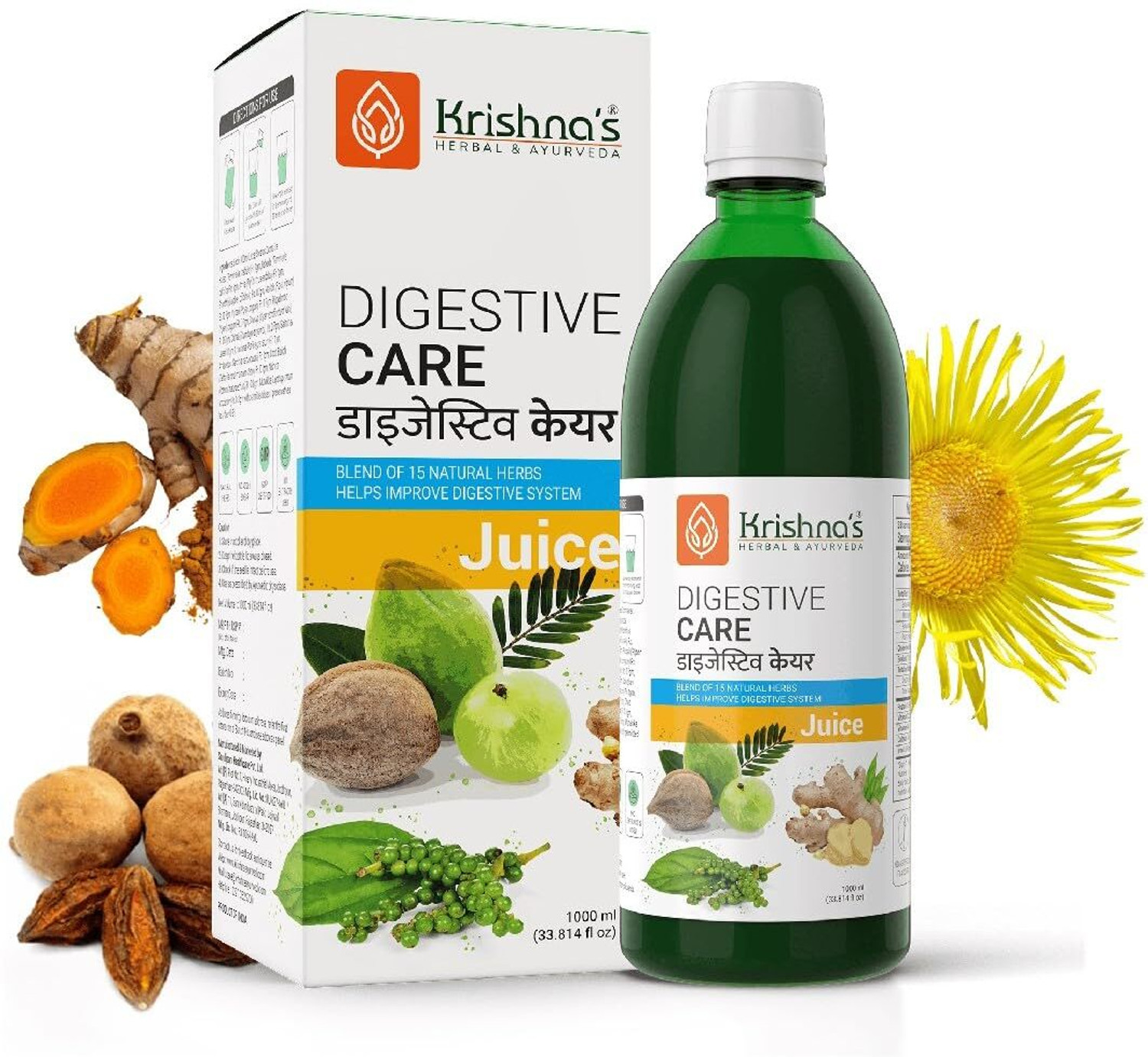 Krishna's Herbal & Ayurveda Digestive Care Juice | Relieves Bloating & Digestive Disorders