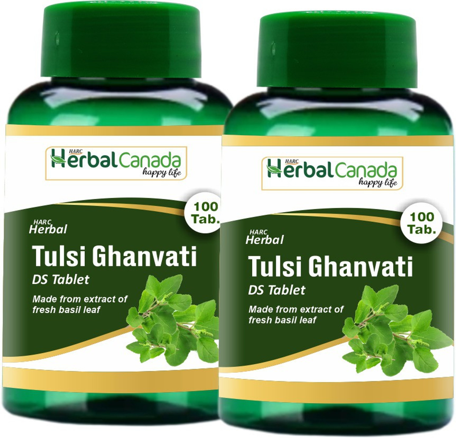 Image of HARC Herbal Canada Tulsi Ghanvati Tablet || Help for Boost Immunity | 100 Veg. Tablets(Pack of 2)