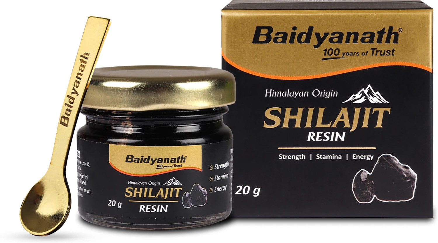 Baidyanath Himalayan Shilajit Resin 20g | Rich in Fulvic Acid|For Stre