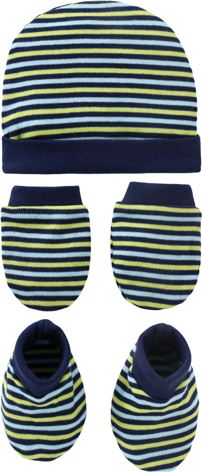 Image of HIKIPO Presents New Born Baby Cap and Mittens Booties Combo Set for baby Gift set