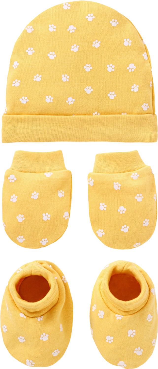Image of HIKIPO Presents New Born Baby Cap and Mittens Booties Combo Set for baby Gift set