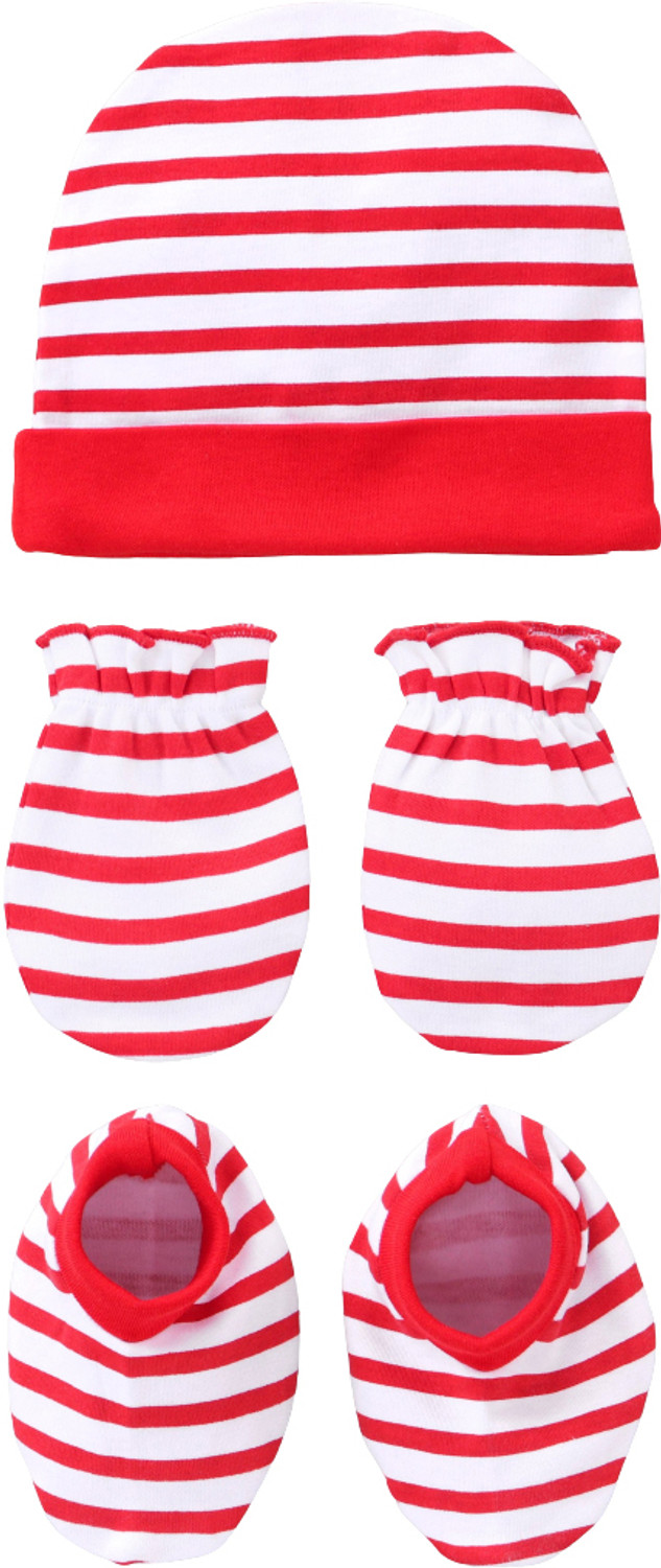 Image of HIKIPO Presents New Born Baby Cap and Mittens Booties Combo Set for baby Gift set