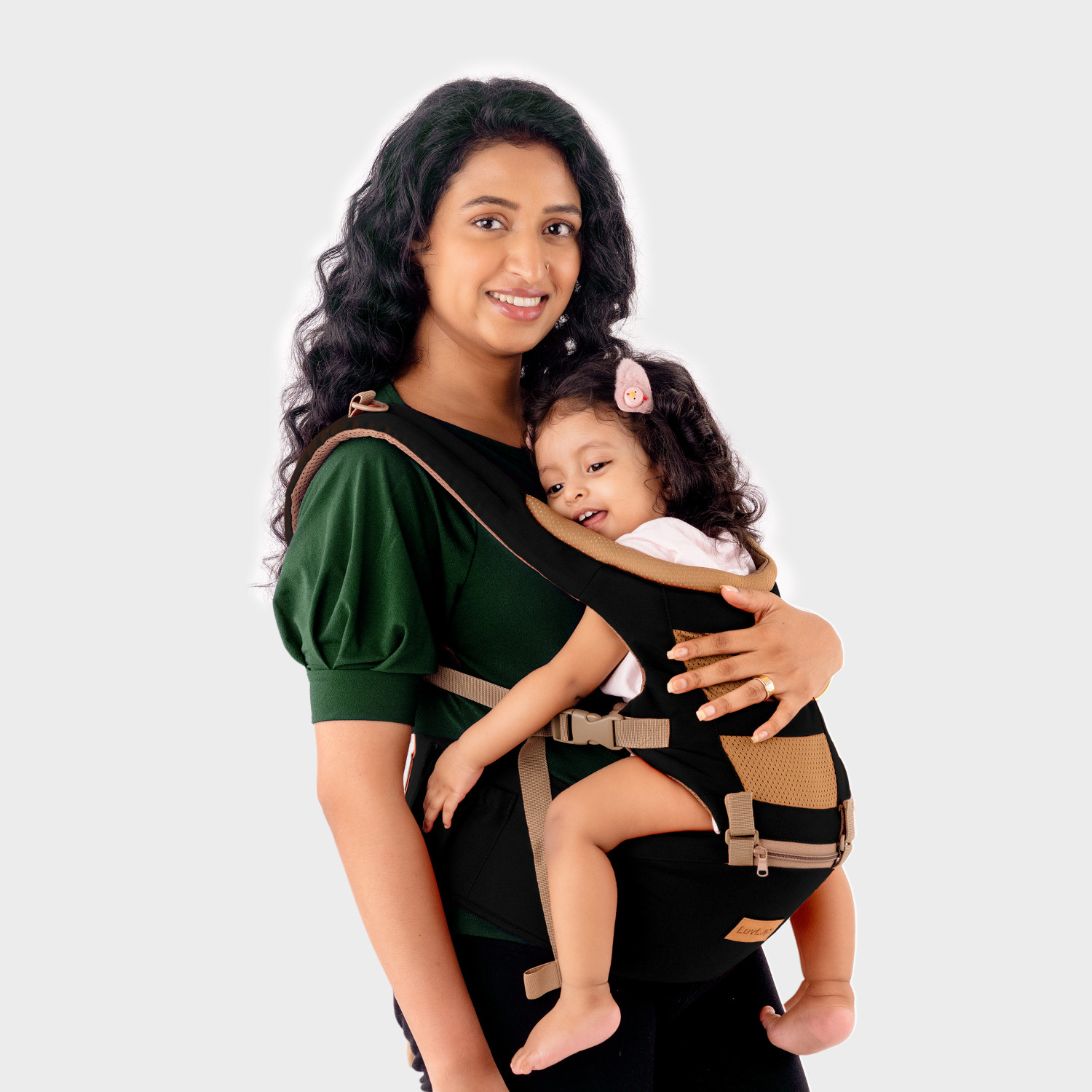 LuvLap Royal Hip Seat Baby Carrier  (Black, Hip Carry)