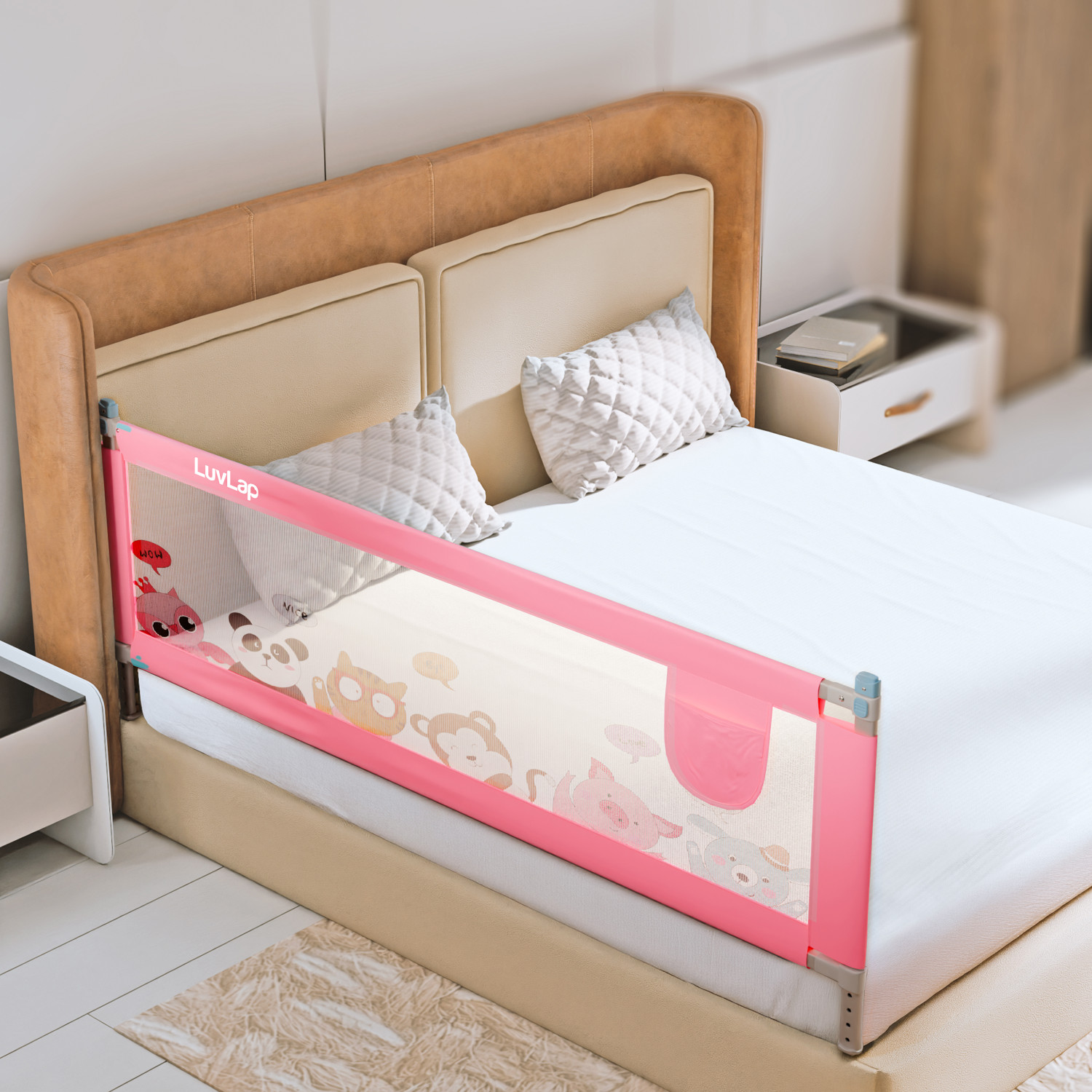 LuvLap Bed Rail Guard for Baby/Kids Safety (180x72cm), Portable & Foldable Bed Rail
