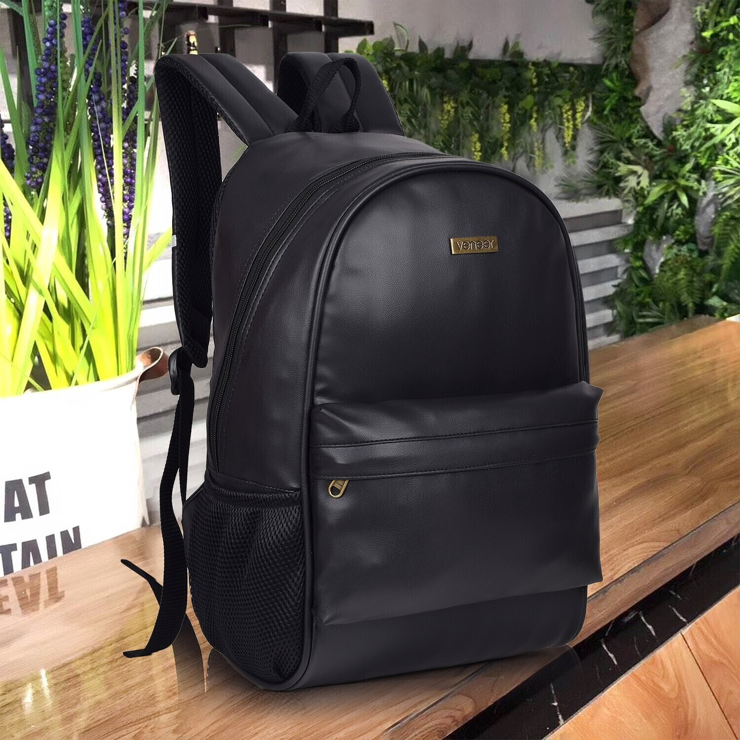 Medium 25 L Laptop Backpack Men Women’s Girls Fashion PU Leather Min