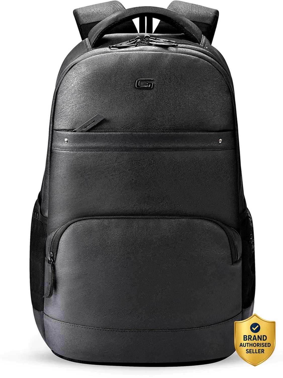 Medium 28 L Laptop Backpack VINTAGE2 ANTI THEFT FAUX LEATHER  (Black)