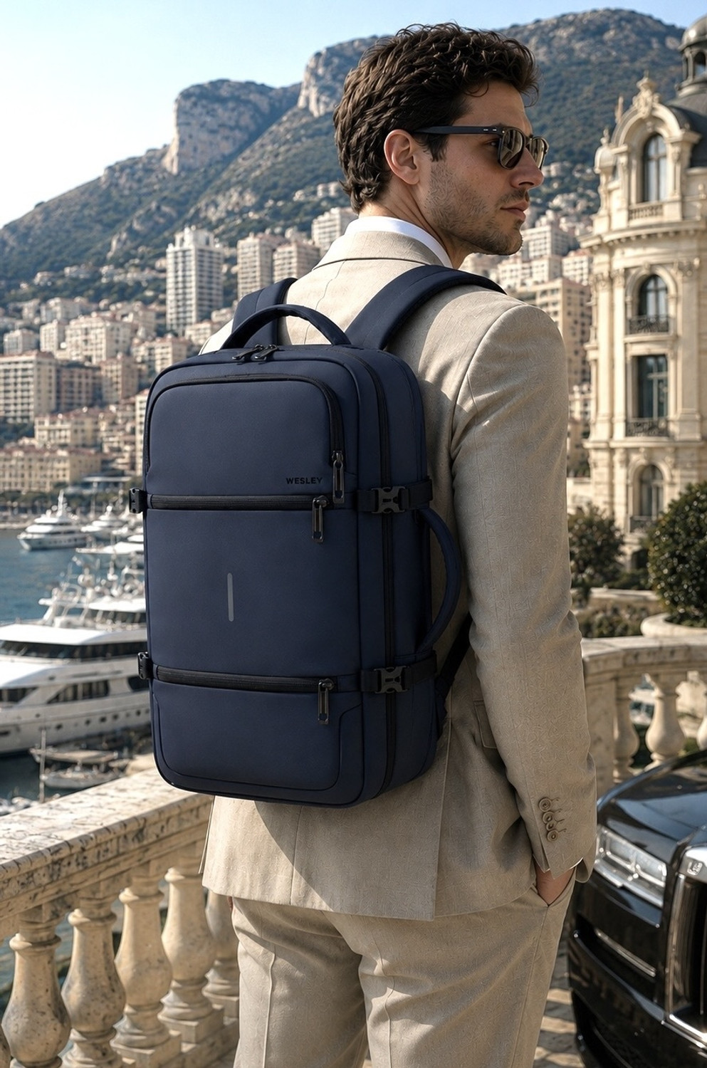 Large 50 L Laptop Backpack Luxur 2 Premium Overnighter Weekender Check