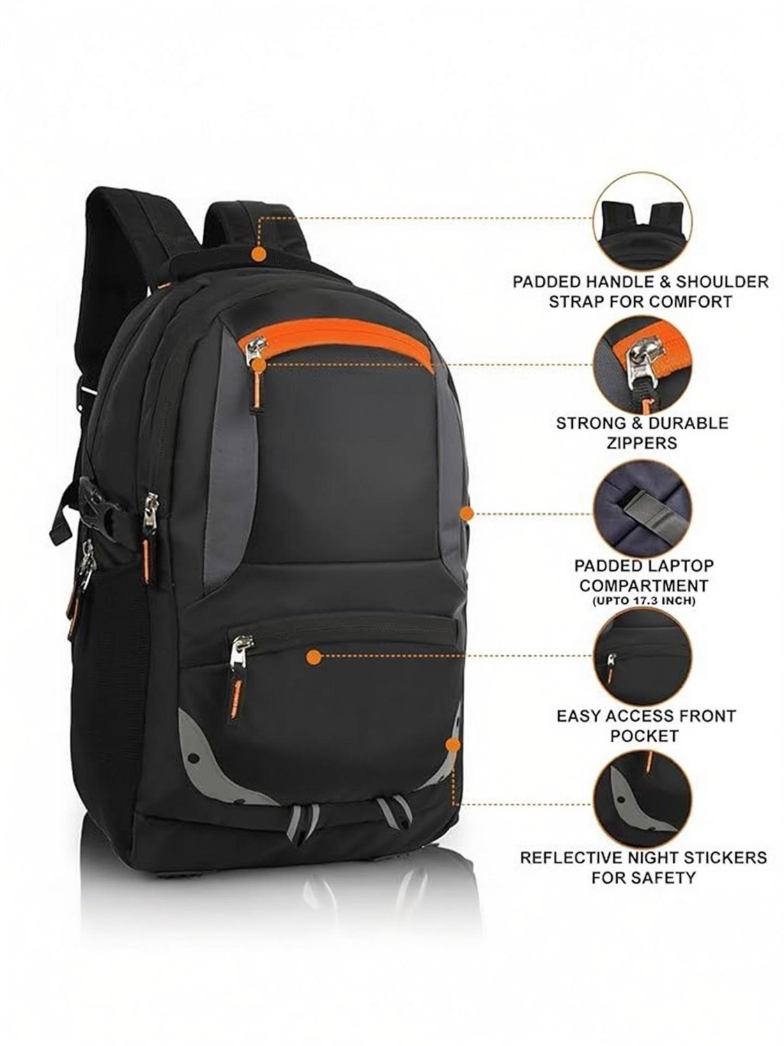 MONVELLI Casual Laptop Backpack for Men Women Boys Girls/Office 40 L Laptop Backpack