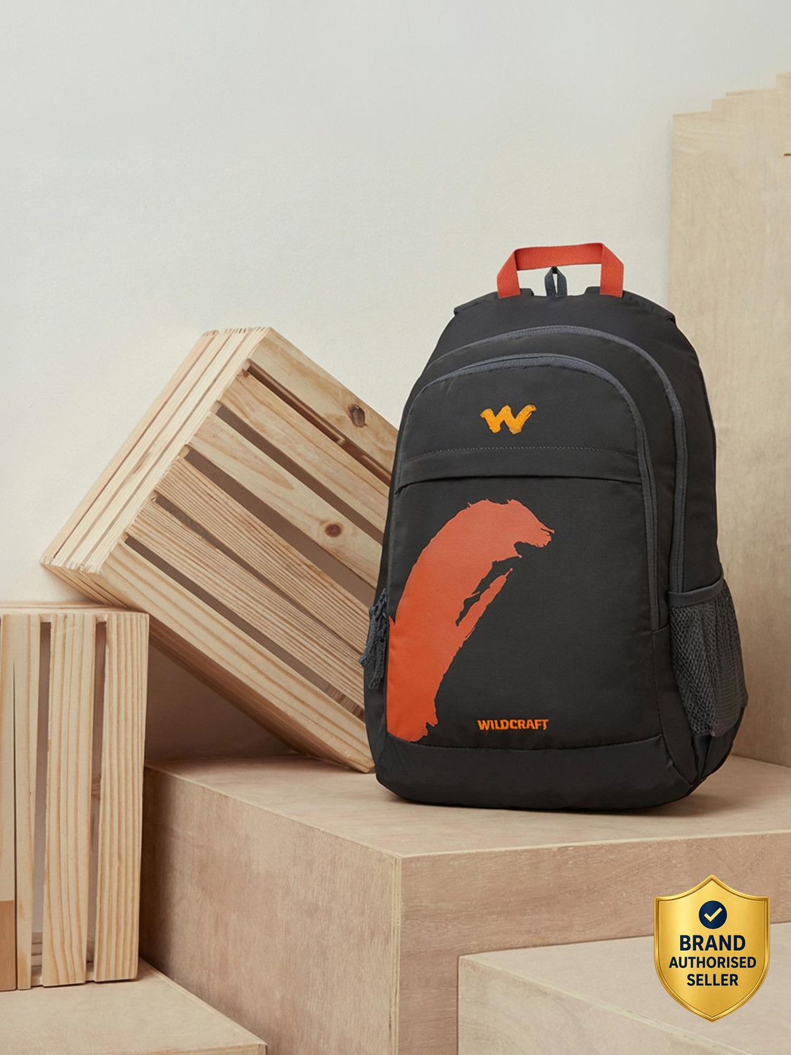 Medium 30 L Laptop Backpack Seek  (Orange, Grey)