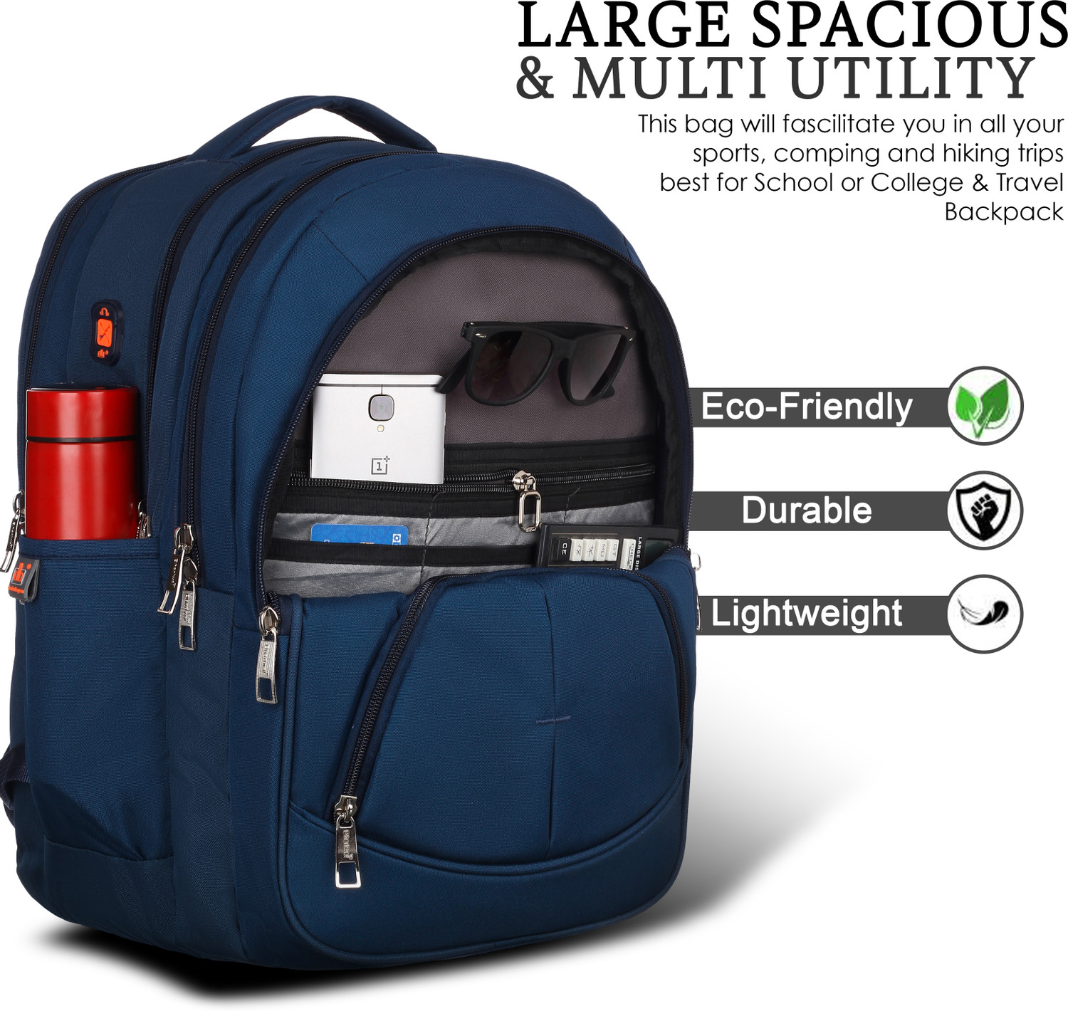 Image of Dhariwal bags Large 43 L Backpack Backpack for Men & Women | Office, Travel, School, College bag| BP -247 (Blue)