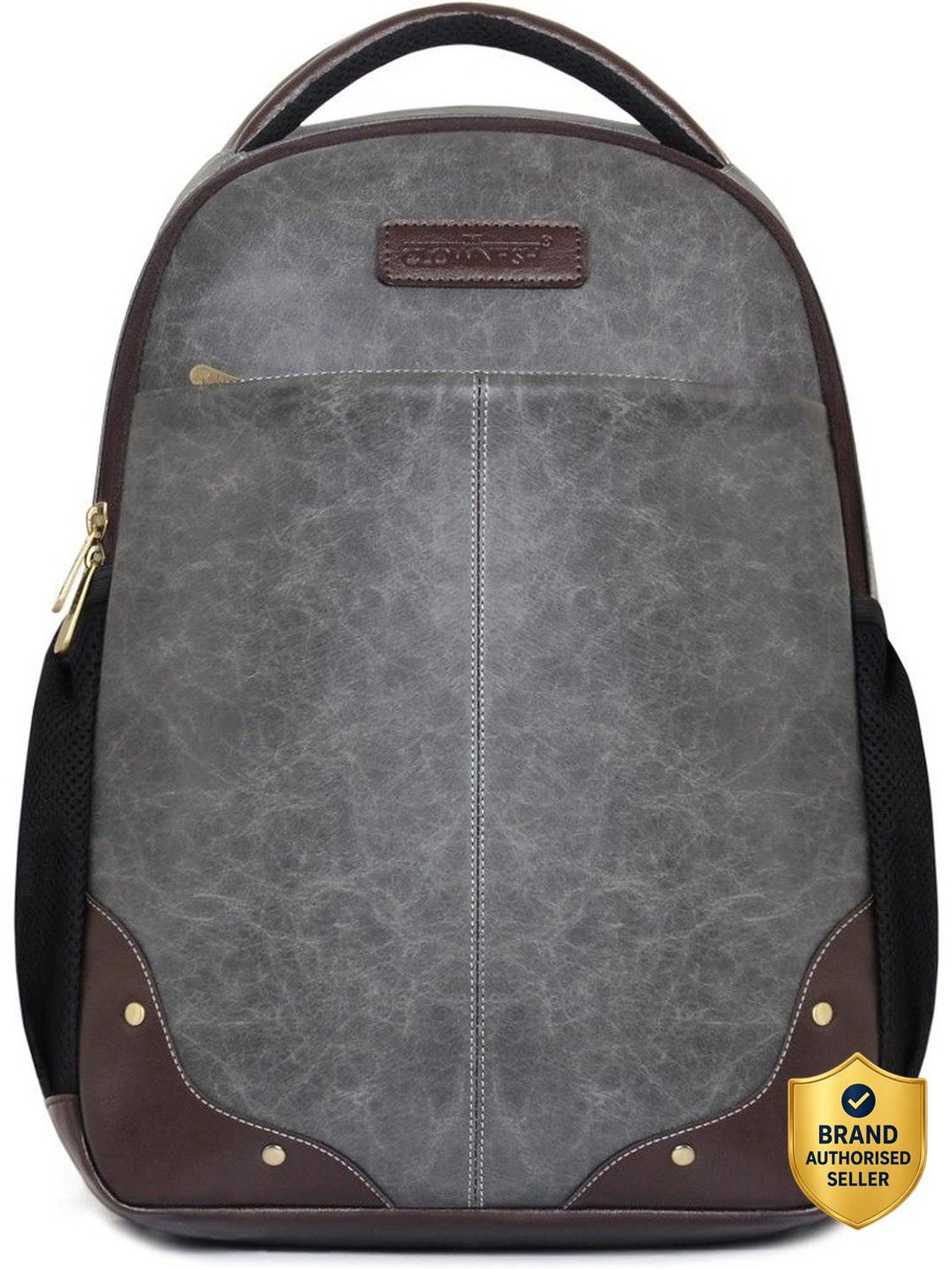 Medium 28 L Laptop Backpack 28 L Mature Backpack for 15.6 inch laptops (Steel Grey)  (Grey, Brown)