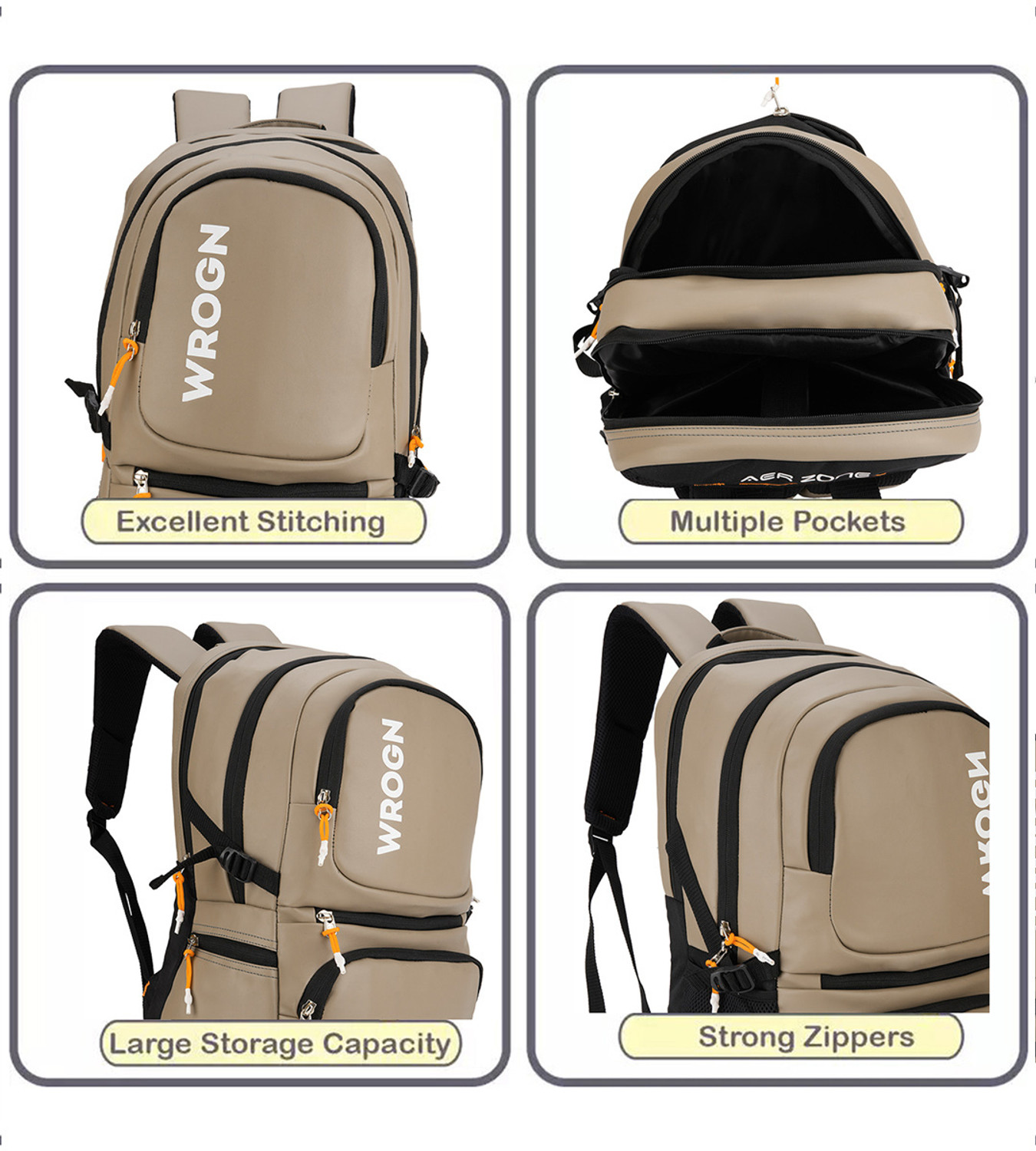 Image of WROGN Unisex Bag with rain cover Office /School /College /BusinessC-36L 36 L Laptop Backpack