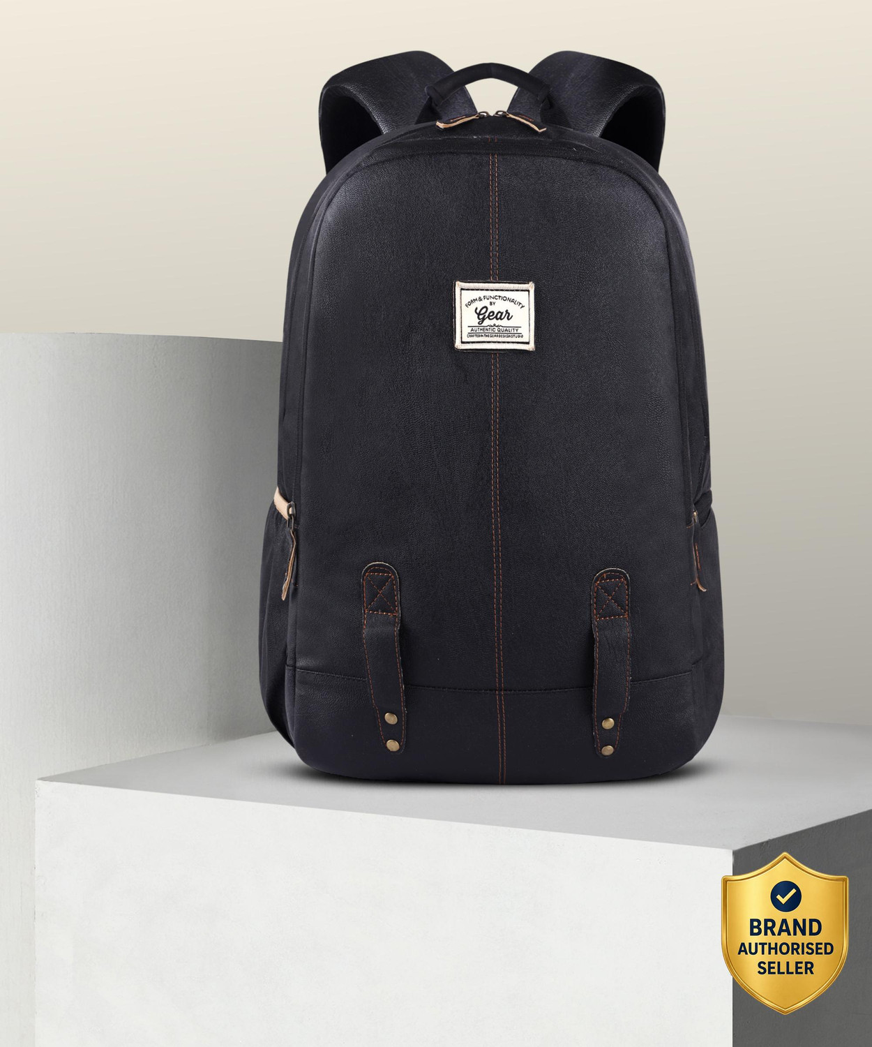Gear CLASSIC ANTI THEFT FAUX LEATHER 20 L Laptop Backpack