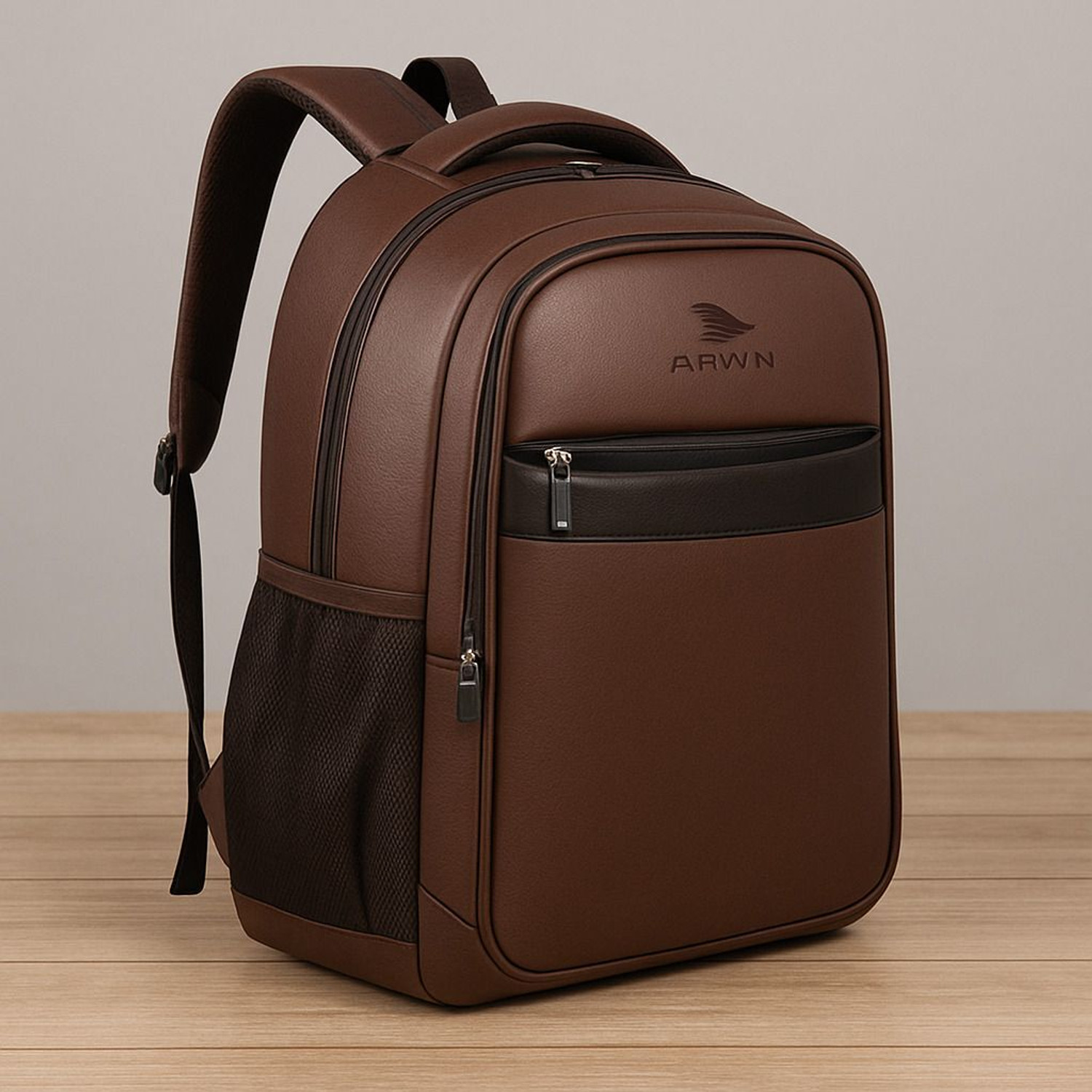 Airwin Premium Leather 28L Laptop Backpack – Stylish & Durable