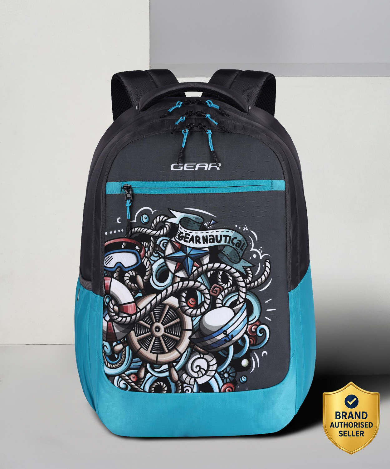 Medium 29 L Backpack GRAFFITTI WITH RAINCOVER BACKPACK  (Grey, Blue)