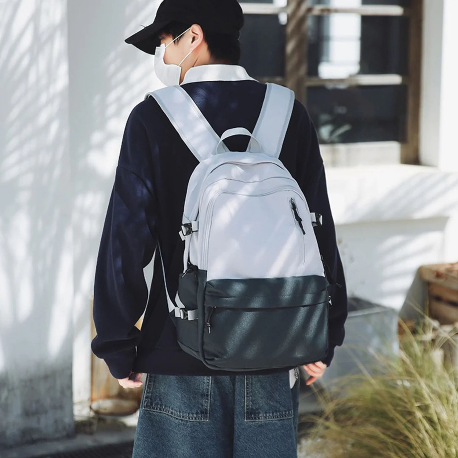 Image of Xelcis Medium 25 L Laptop Backpack Traveling Backpack Male & Female High Capacity Book Bag, Laptop Student College (Green, Grey)
