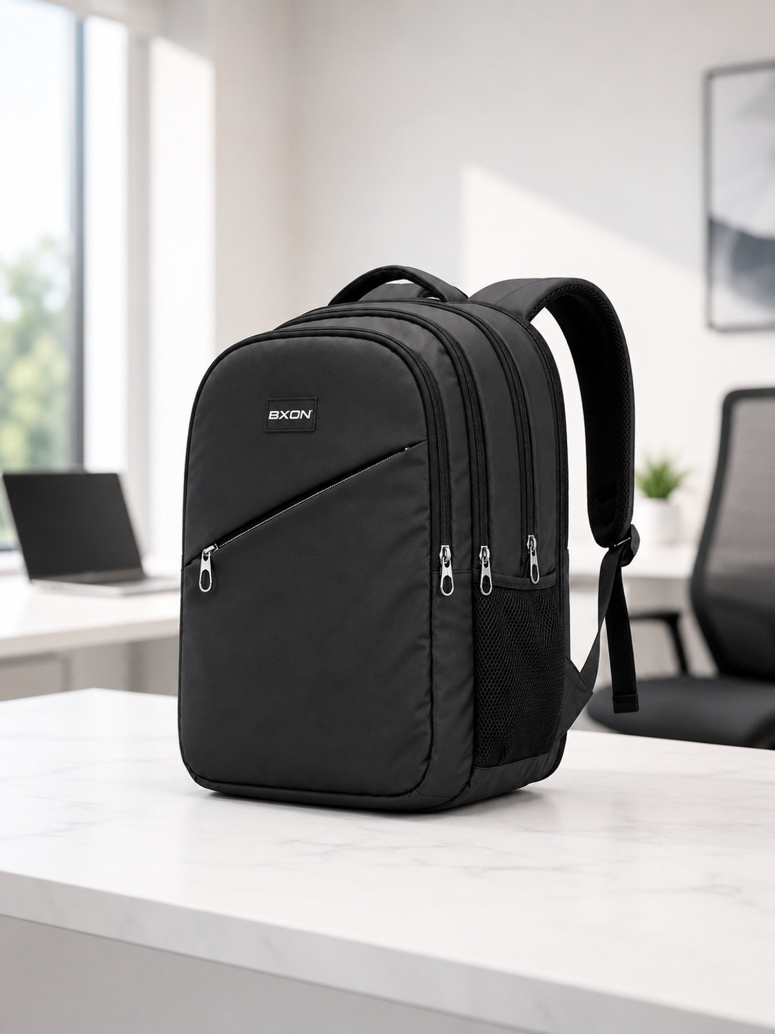 Image of bxon Medium 30 L Laptop Backpack 4 Compartments Laptop Backpack for Men & Women | Durable Daily Use Bag (Black)
