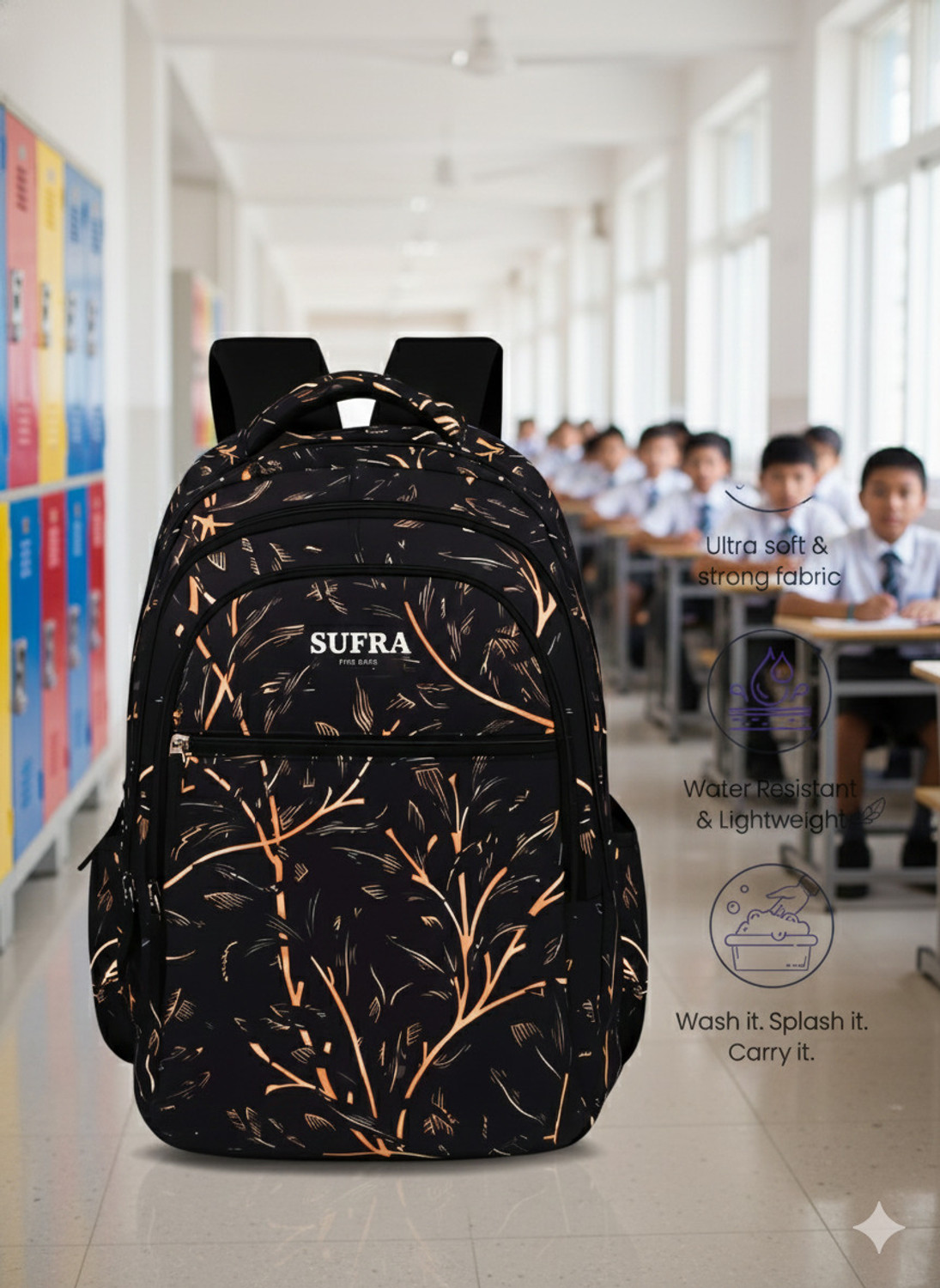 Image of SEE-CRAFT Large 33 L Laptop Backpack 55 inch Graphic Navy Blue Backpack for School /College /Travel (Blue)