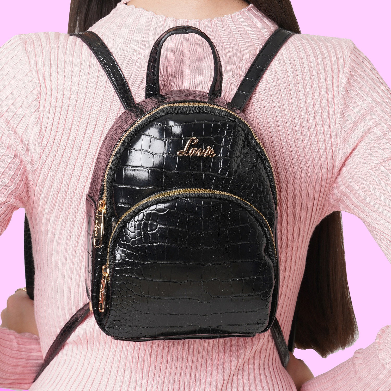 Lavie black backpack deals