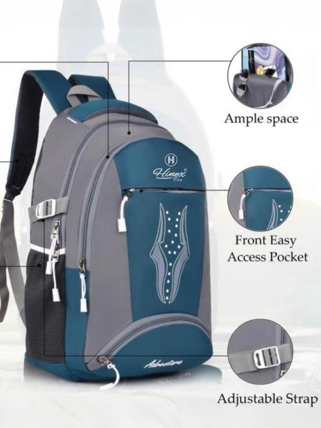 HINEX BAGS Large 35L backpack men and women backpack for school bag co