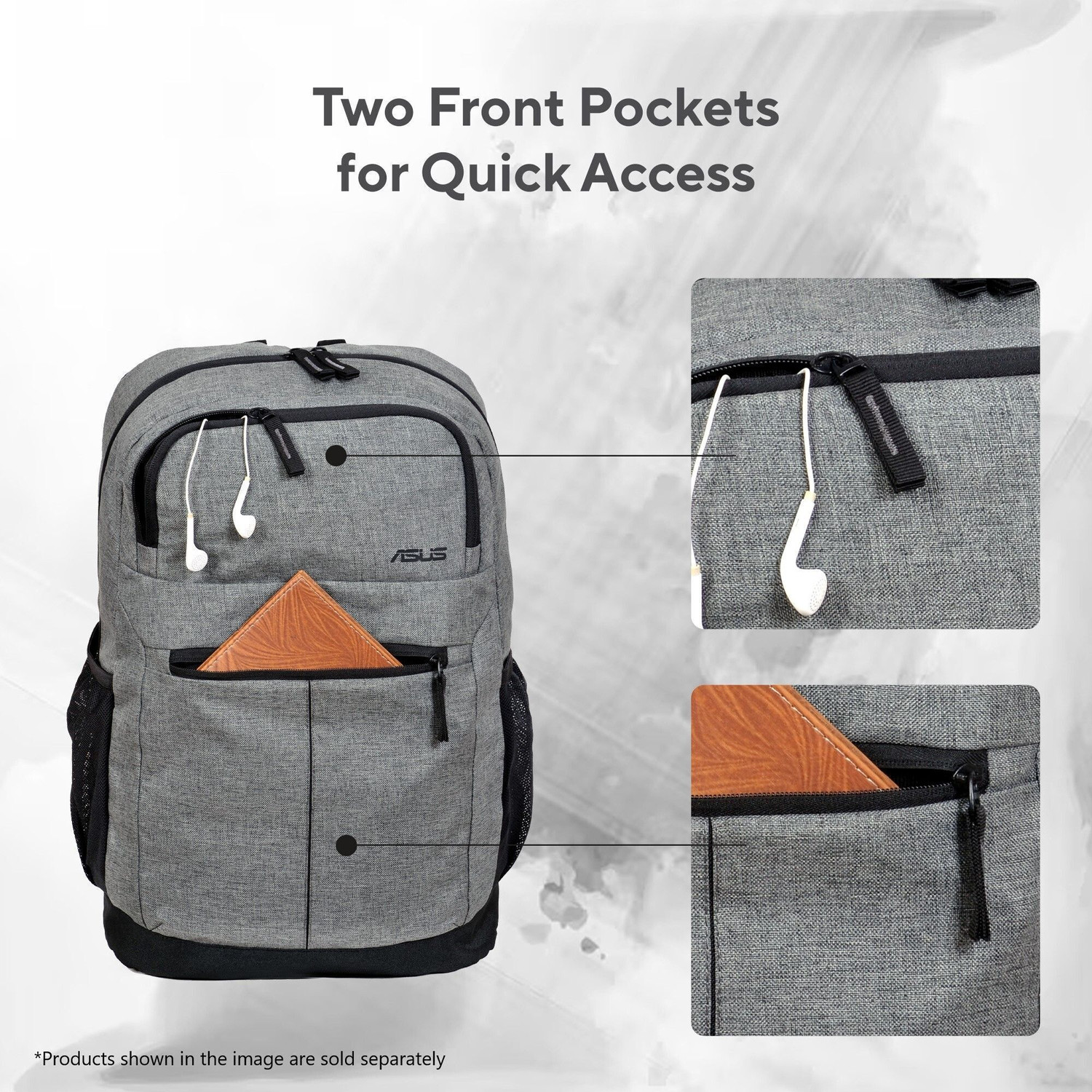 Image of ASUS Small 19 L Laptop Backpack AP1601,Stylish Unisex Backpack Casual Laptop Bag-Office Bag-School Bag (Grey)