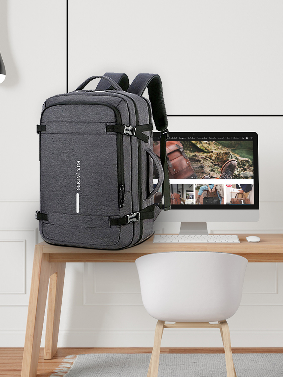 Image of FUR JADEN 40L Weekender Travel Bagpack with Anti Theft Pocket, Organizer Pockets 40 L Laptop Backpack