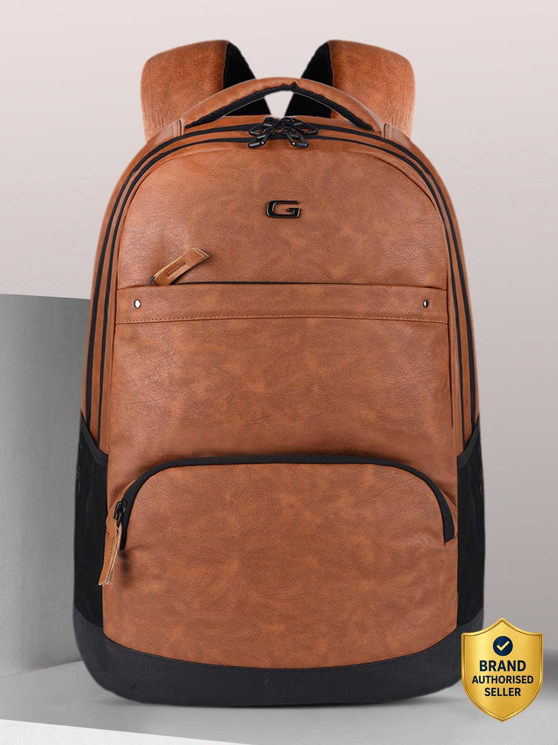 Gear Vintage 2 Leather Laptop Backpack – 33L, Anti‑Theft Free