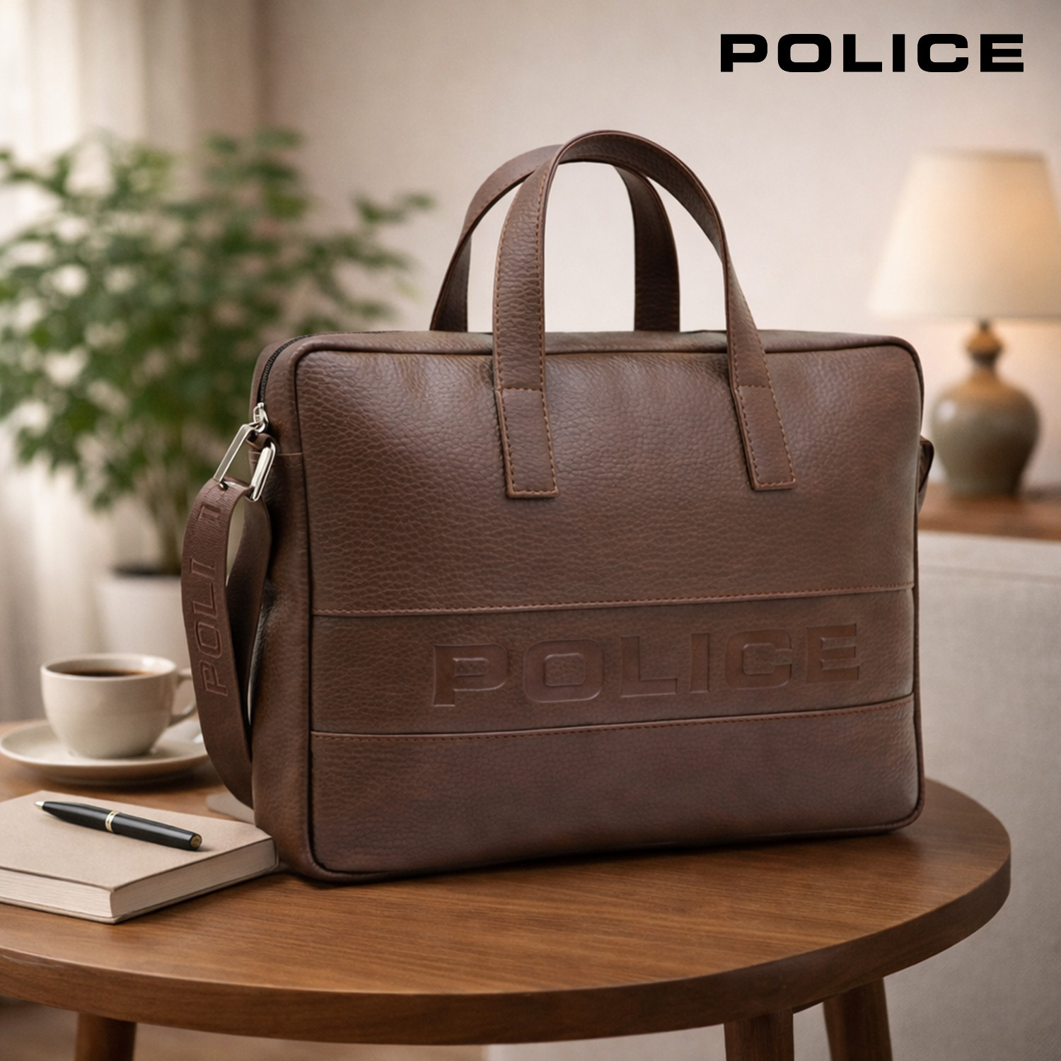 Image of Police OSTRICH POLO Messenger Bag (Black, 15 inch)
